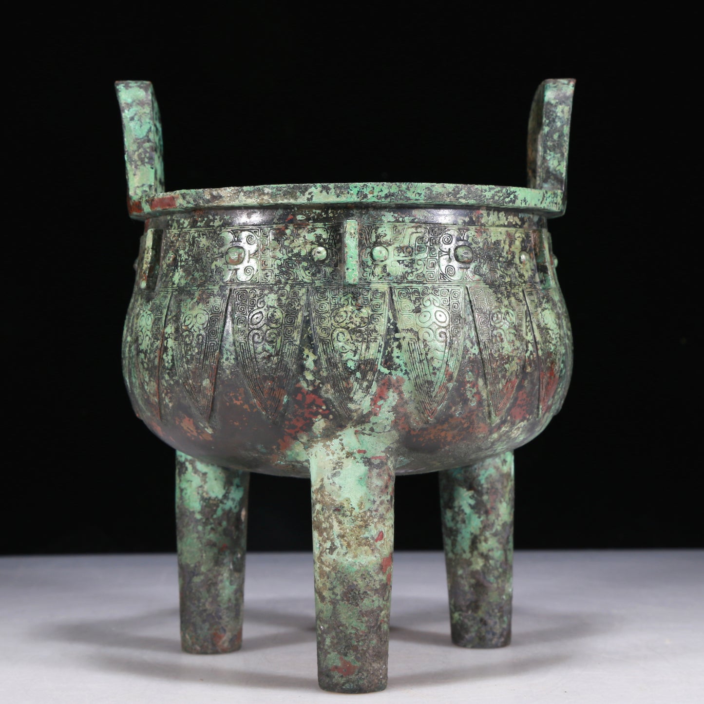 A Wonderful Bronze 'Animal Mask' Tripod Censer With Inscriptions