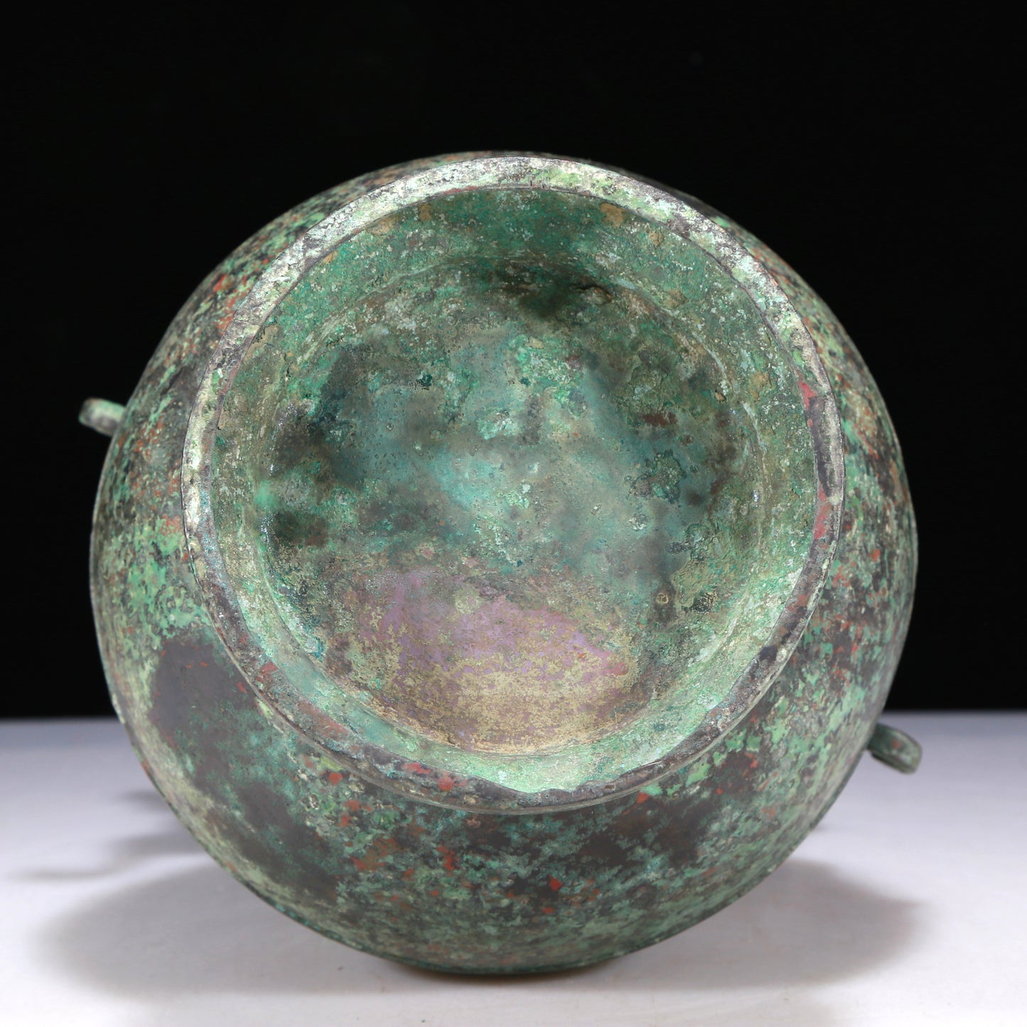 A Wonderful Bronze Dragon-Handled Vase And Cover