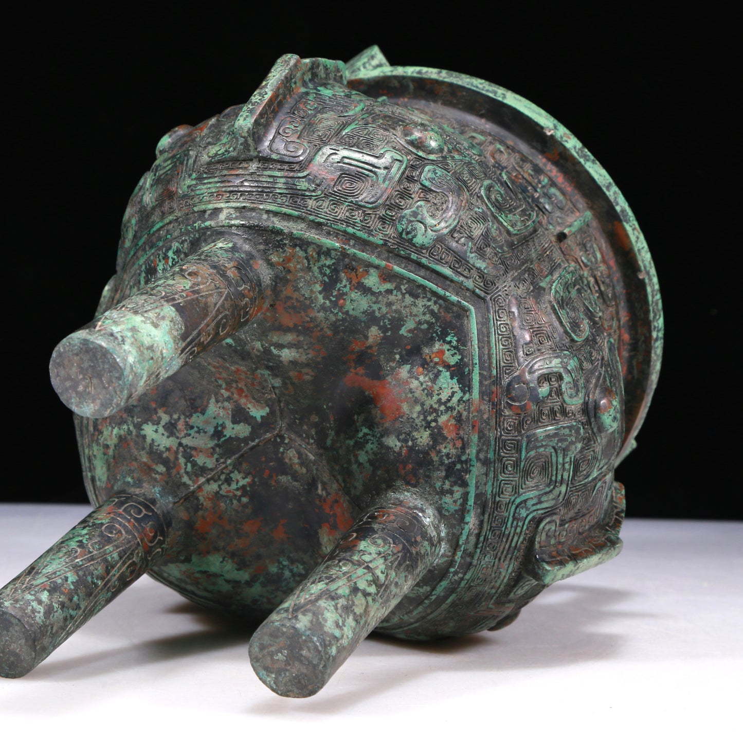 A Wonderful Bronze 'Animal Mask' Tripod Censer With Inscriptions