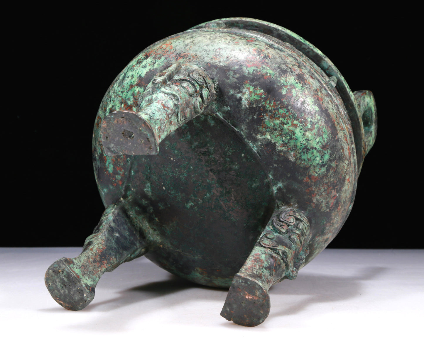 A Wonderful Bronze 'Animal Mask' Tripod Censer With Inscriptions