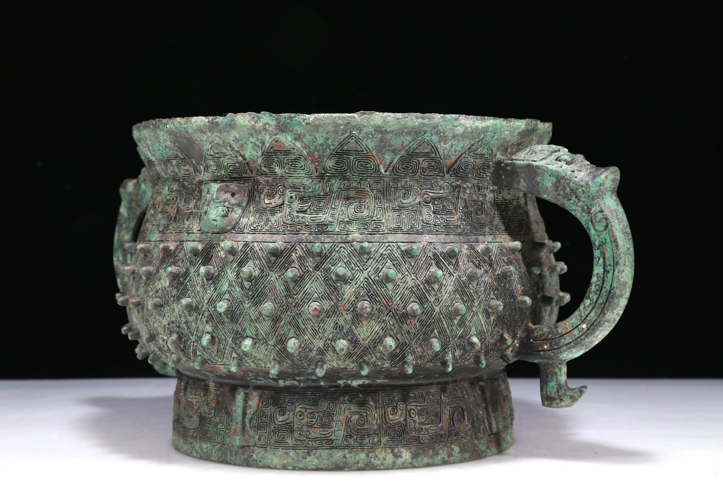 An Excellent Bronze Beast-Handled Censer With Inscriptions
