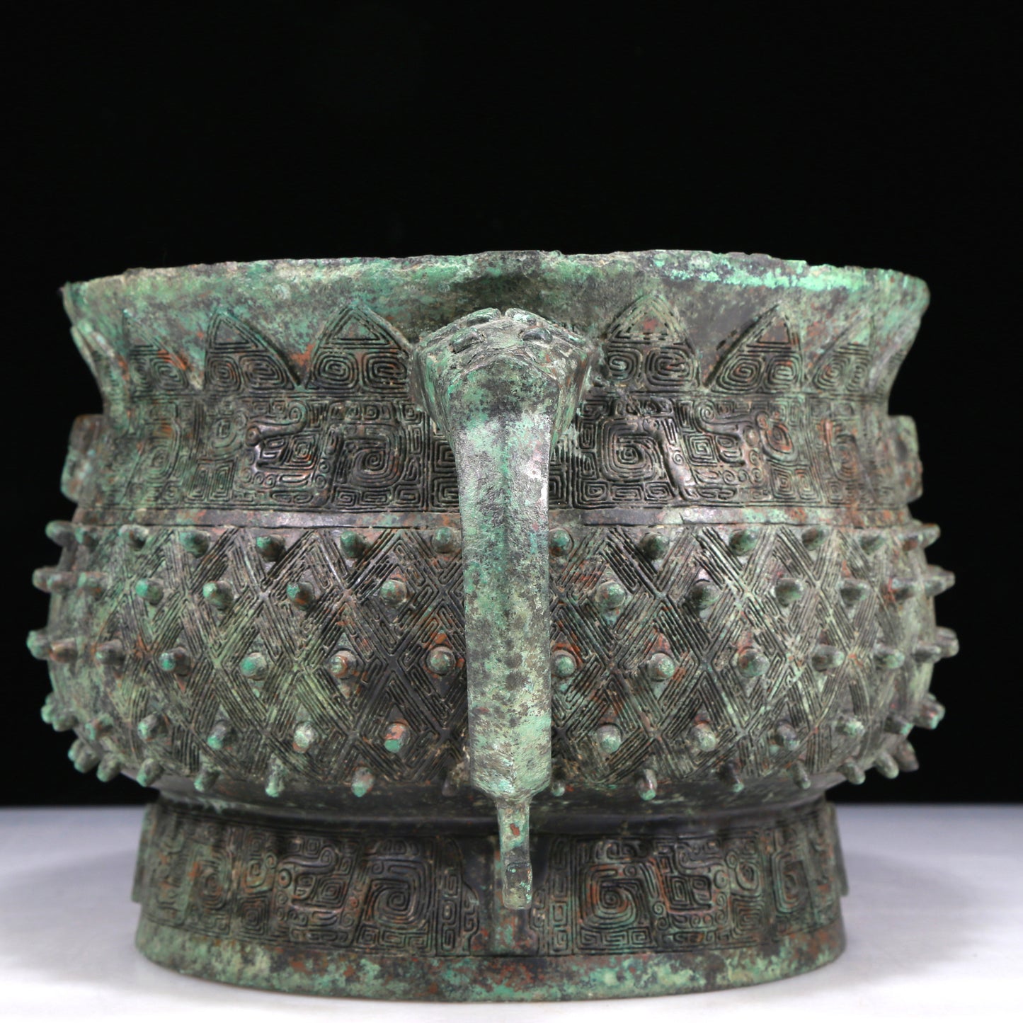 An Excellent Bronze Beast-Handled Censer With Inscriptions