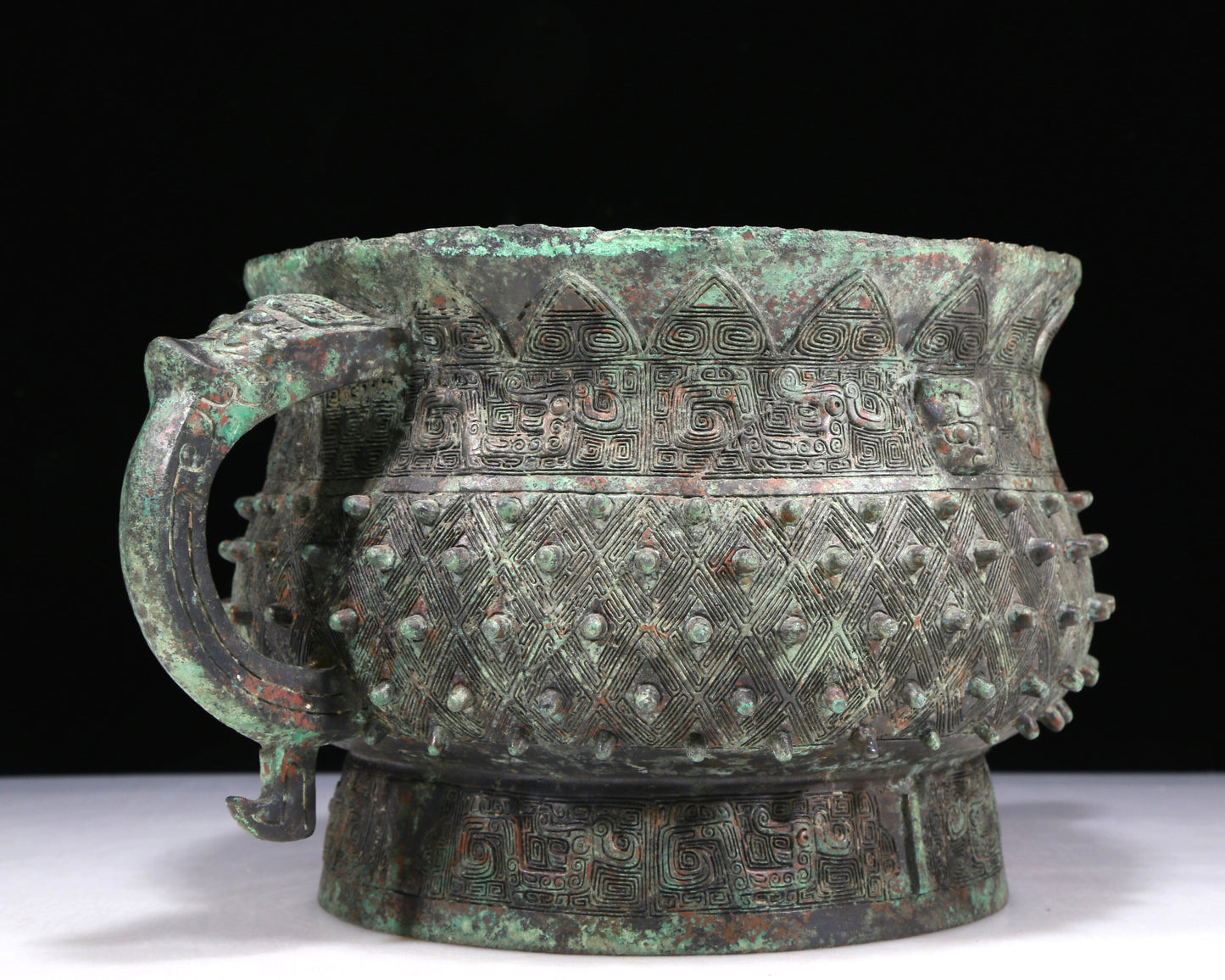 An Excellent Bronze Beast-Handled Censer With Inscriptions