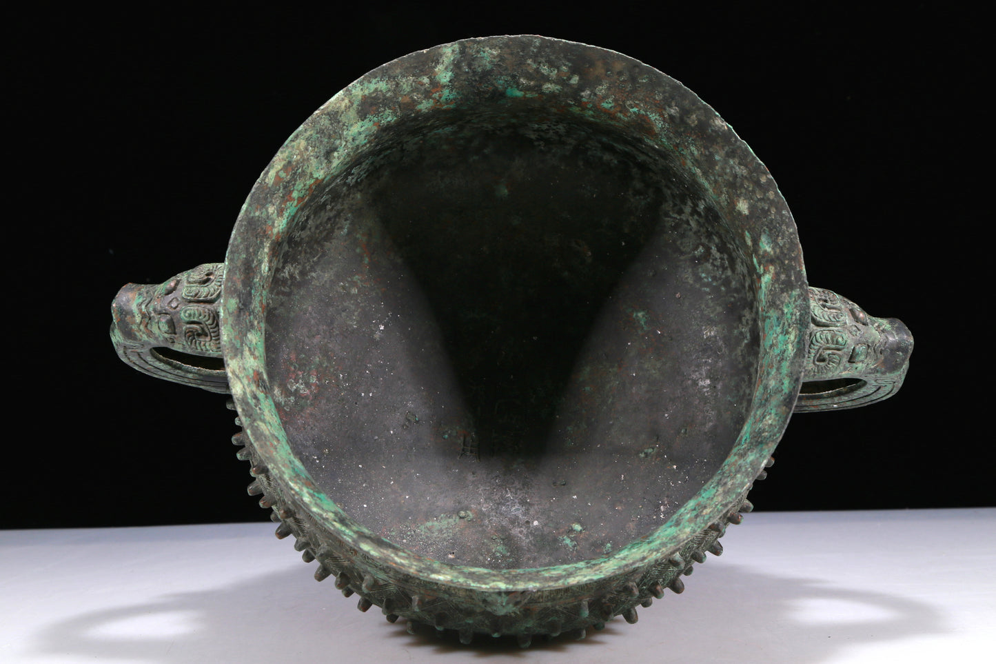 An Excellent Bronze Beast-Handled Censer With Inscriptions