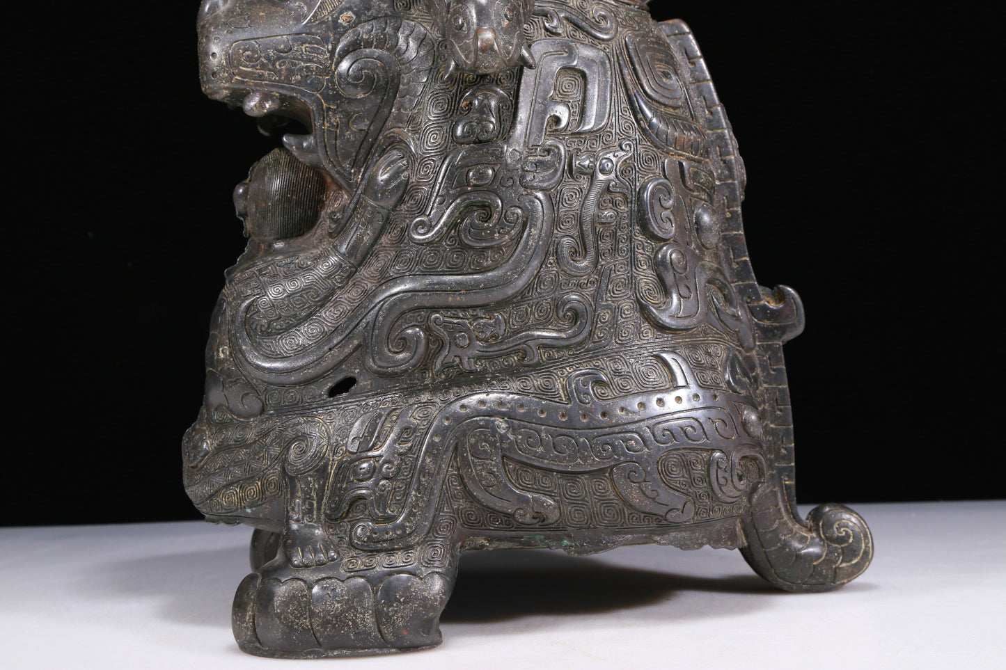 An Excellent Bronze Auspicious Beast-Form Jar With Inscriptions
