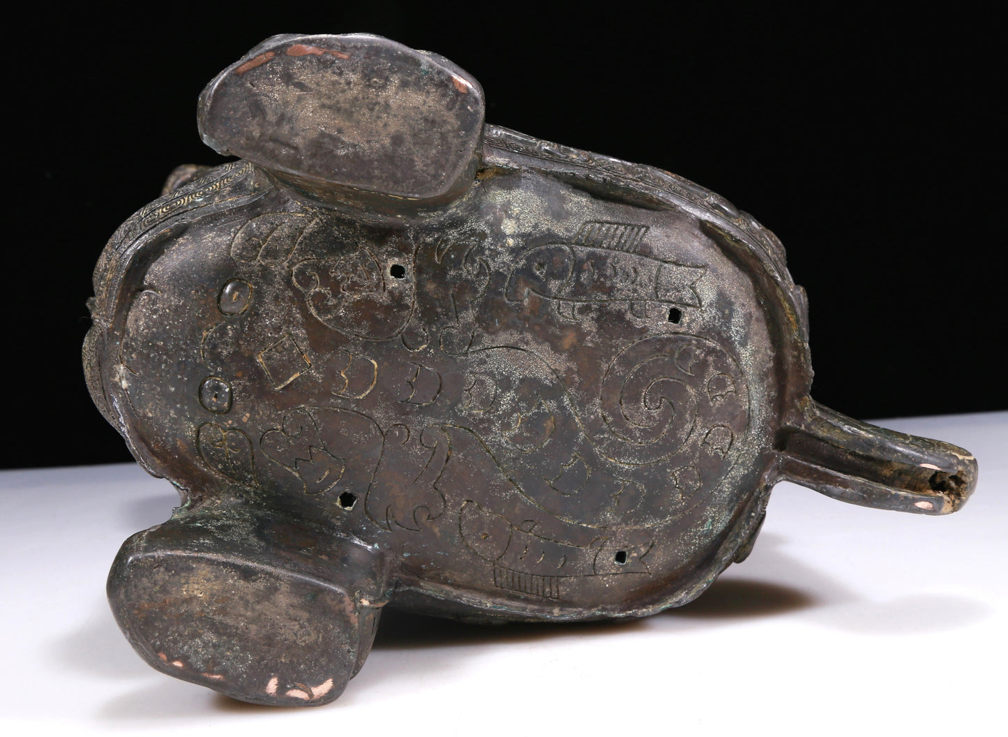 An Excellent Bronze Auspicious Beast-Form Jar With Inscriptions