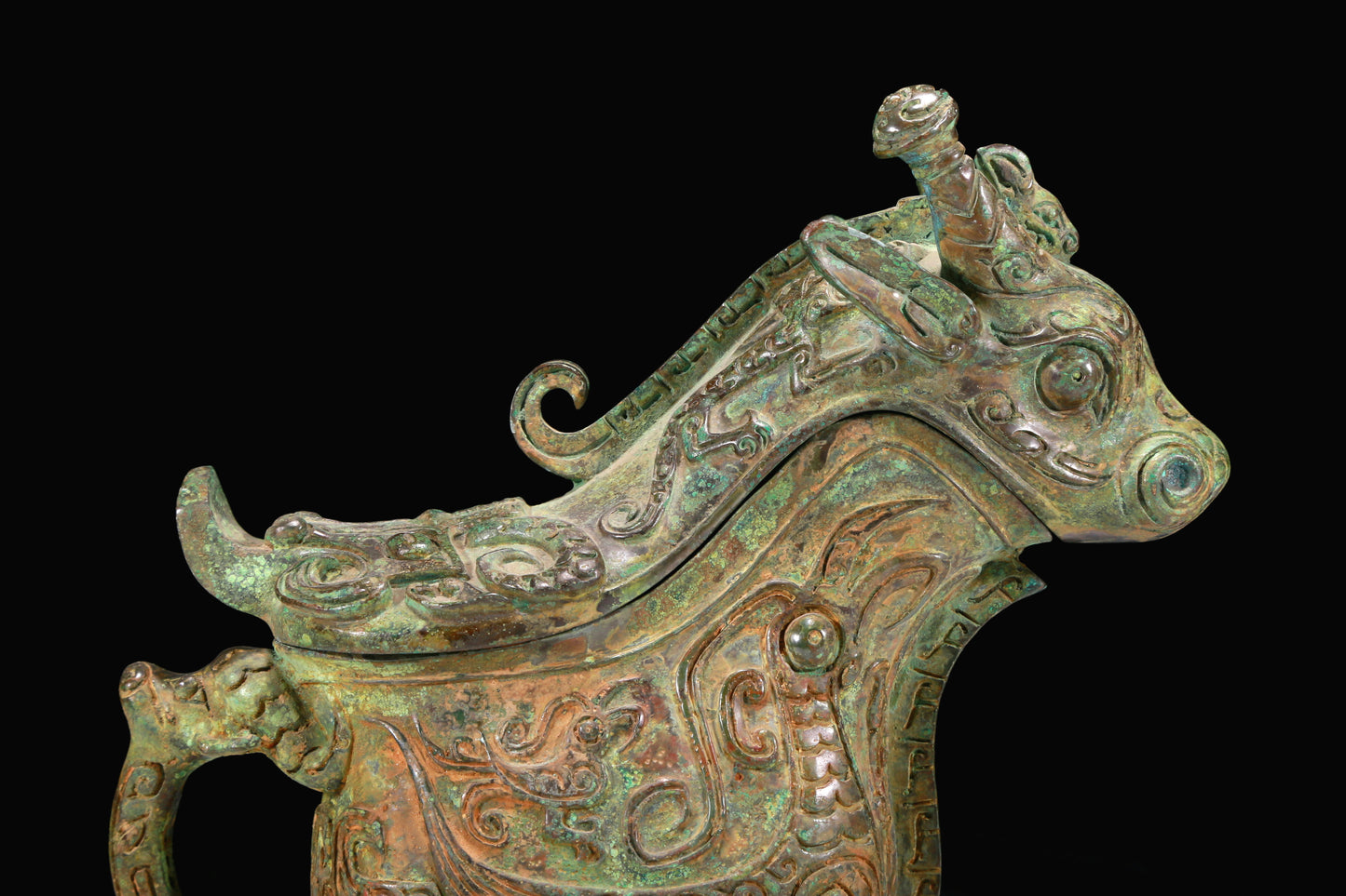 An Excellent Bronze 'Auspicious Beast' Ewer With Inscriptions