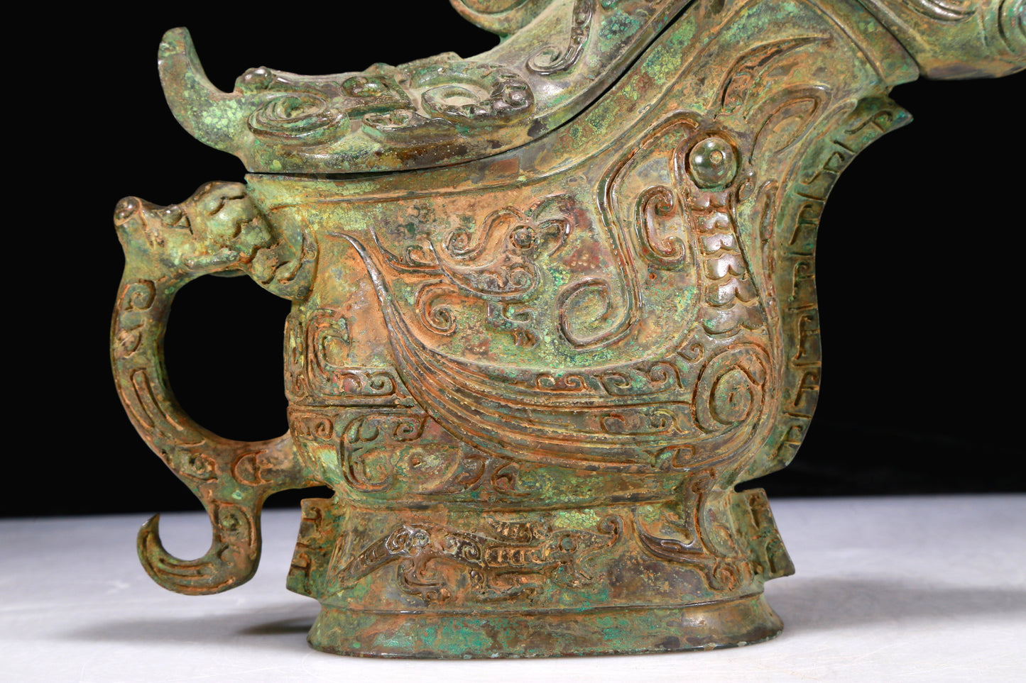 An Excellent Bronze 'Auspicious Beast' Ewer With Inscriptions