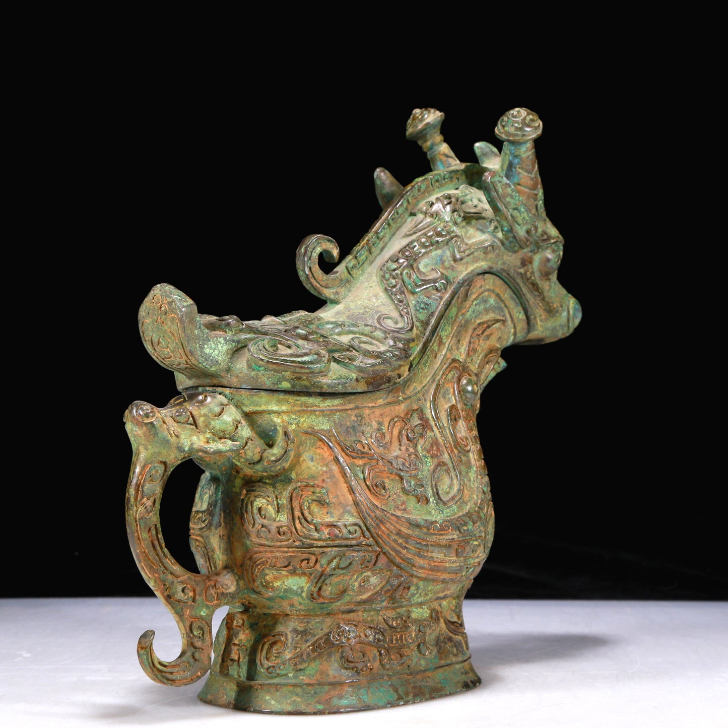 An Excellent Bronze 'Auspicious Beast' Ewer With Inscriptions