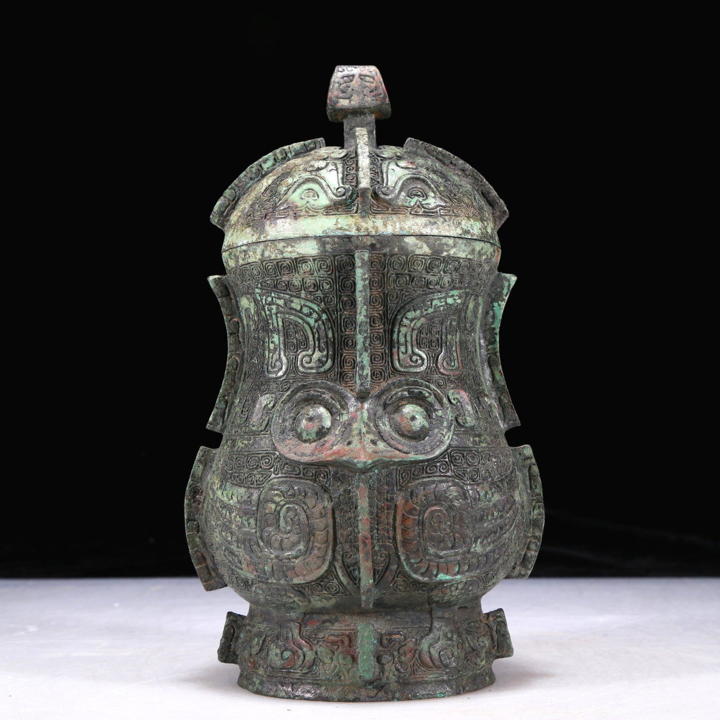 An Excellent Bronze 'Auspicious Beast' Jar And Cover With Inscriptions