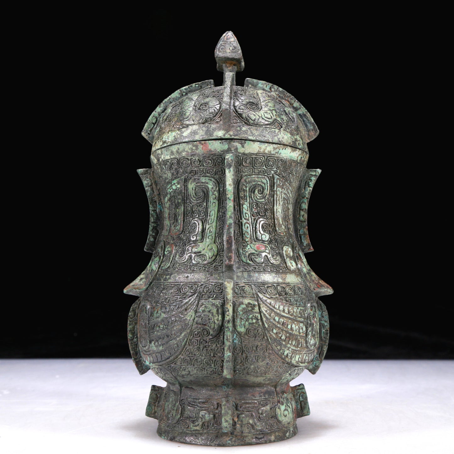 An Excellent Bronze 'Auspicious Beast' Jar And Cover With Inscriptions