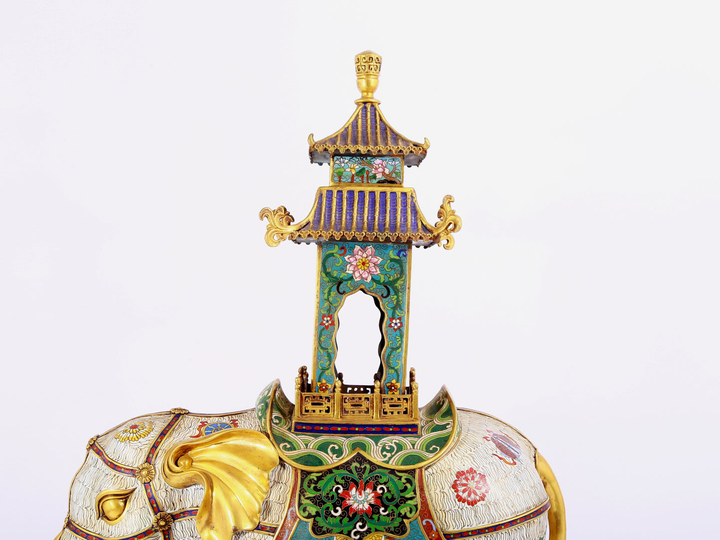 Pair of cloisonné elephant palace lanterns