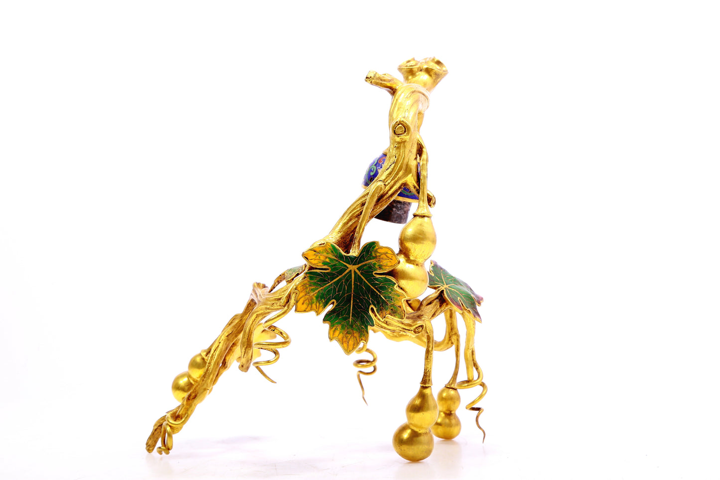 A Marvelous Cloisonne 'Scrolling Lotus' Gourd-Form Vase