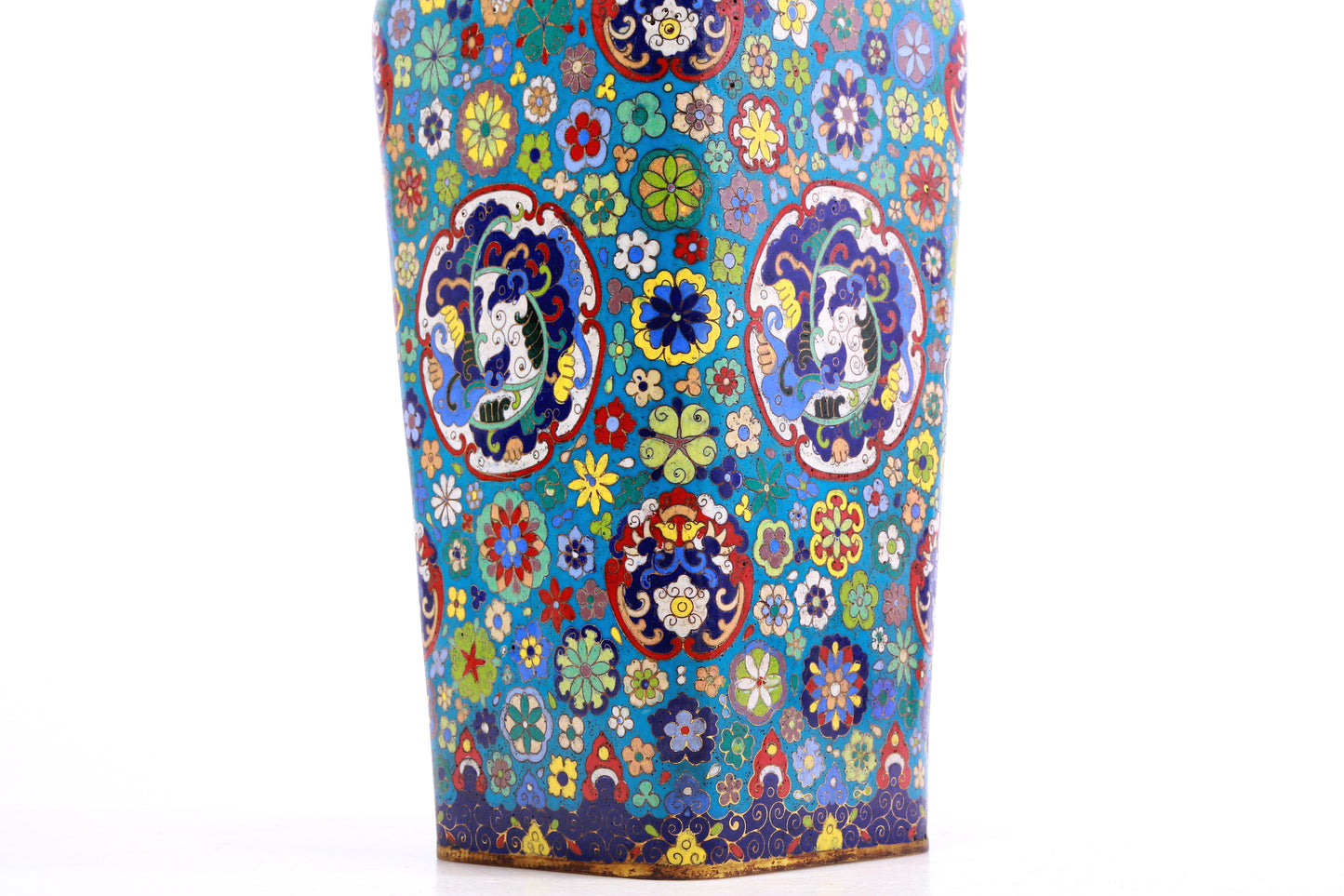 A Magnificent Cloisonne 'Flower& Bat' Vase