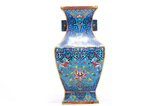 A Wonderful Cloisonne 'Scrolling Lotus& Bat' Vase
