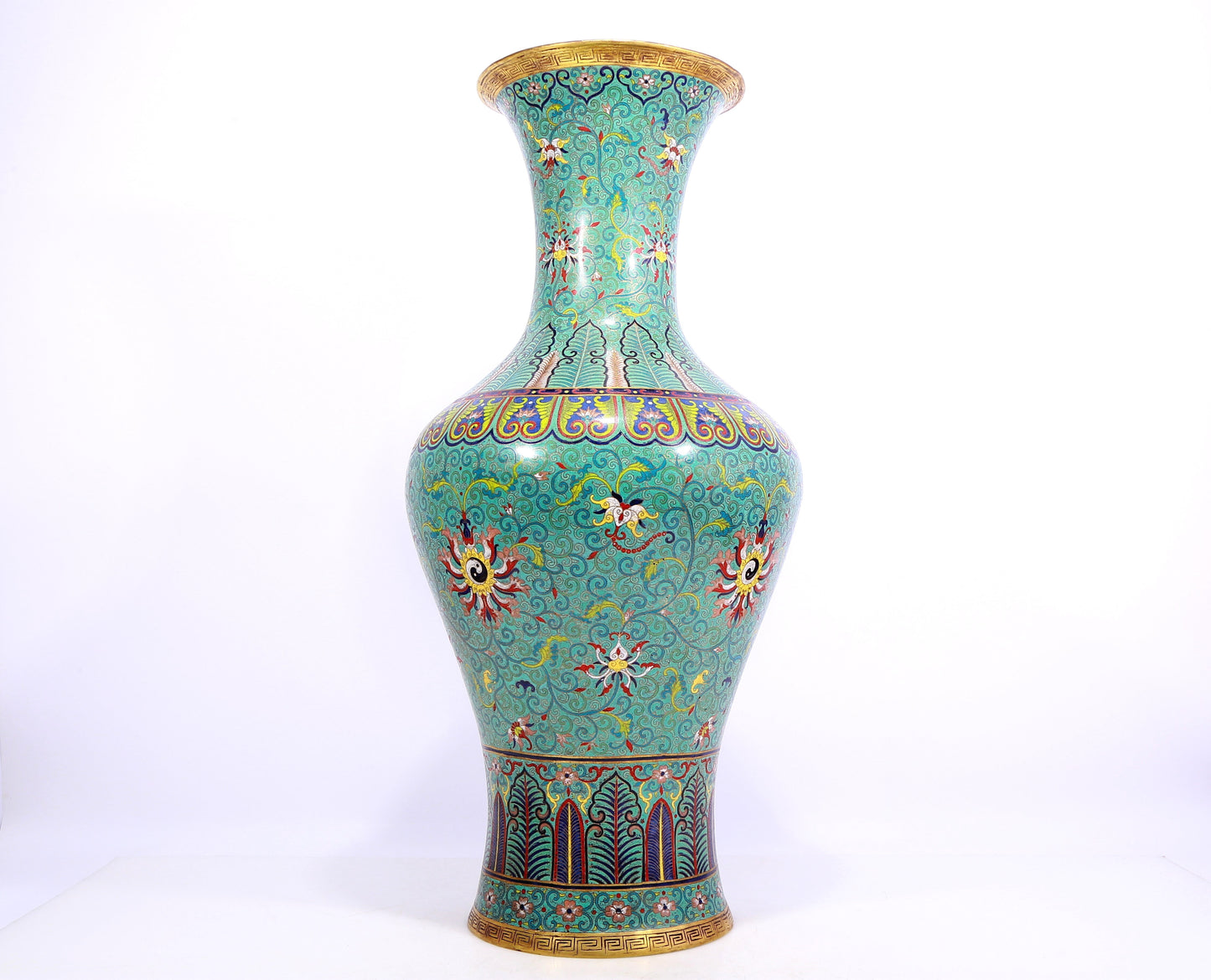 A cloisonné vase with lotus pattern