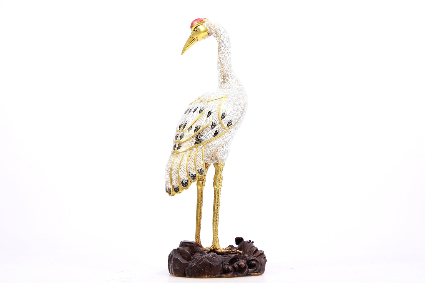 A Gorgeous Pair Of Cloisonne Cranes