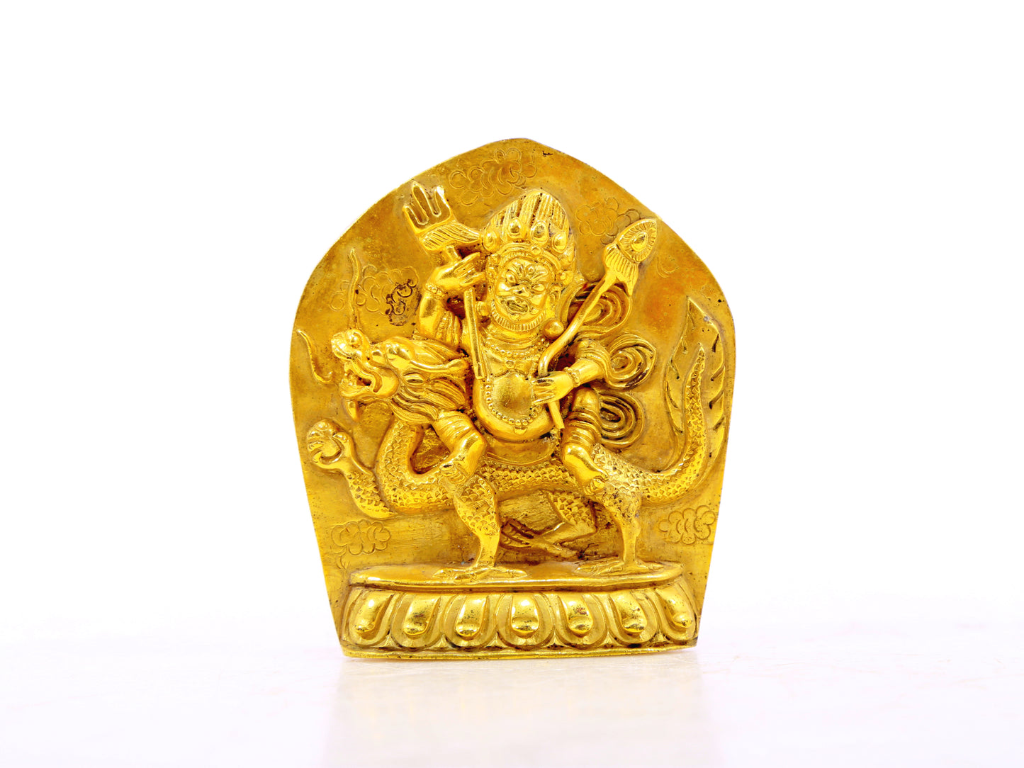 A solemn gilt bronze Vajra statue