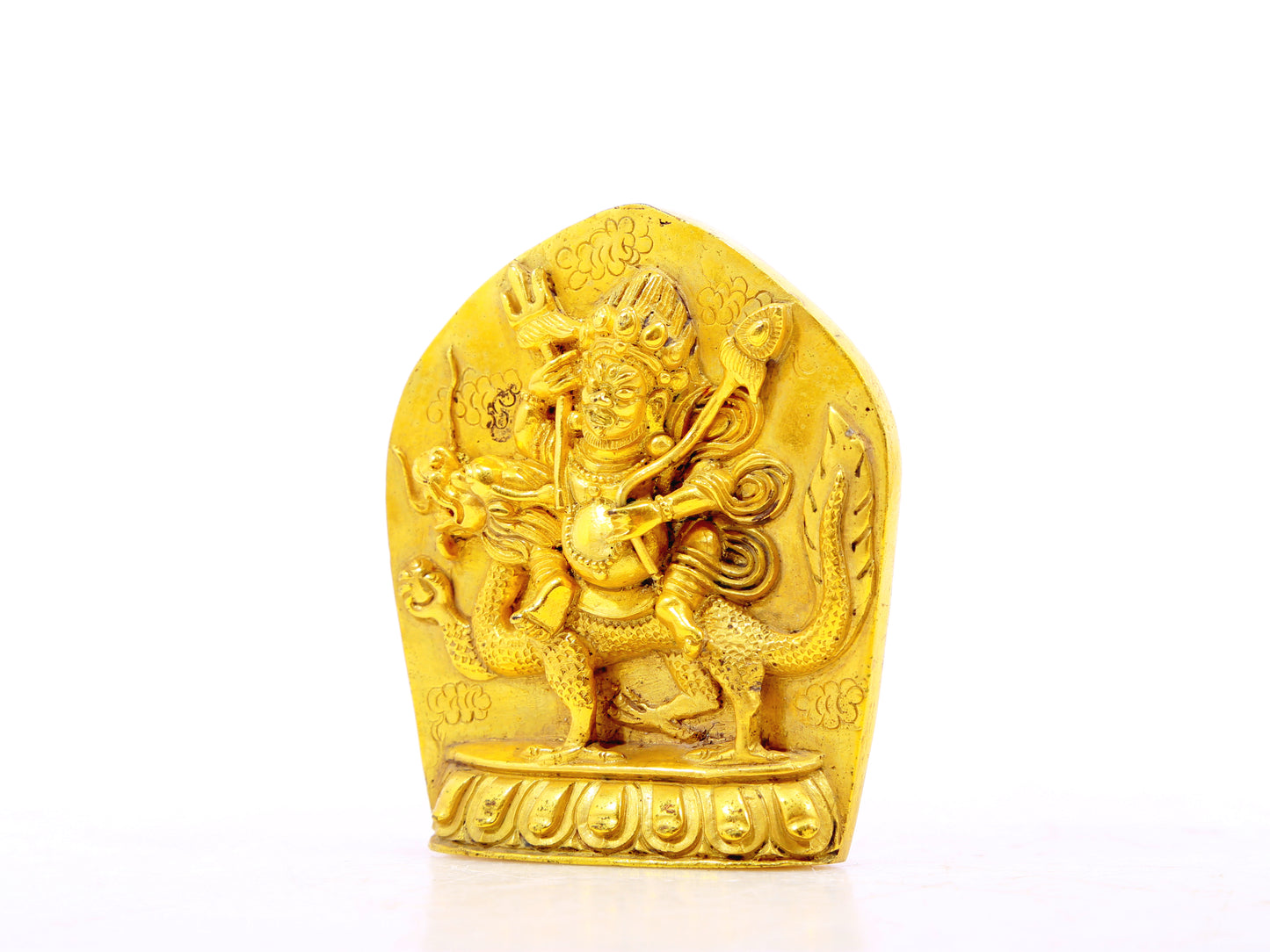 A solemn gilt bronze Vajra statue