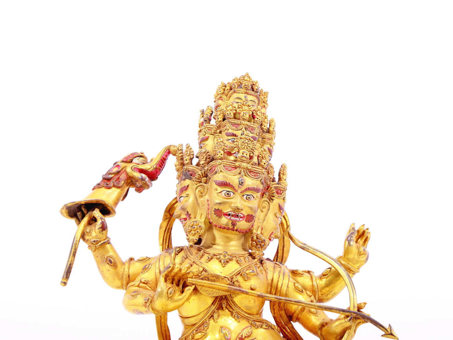 A solemn gilt bronze statue of the patron saint