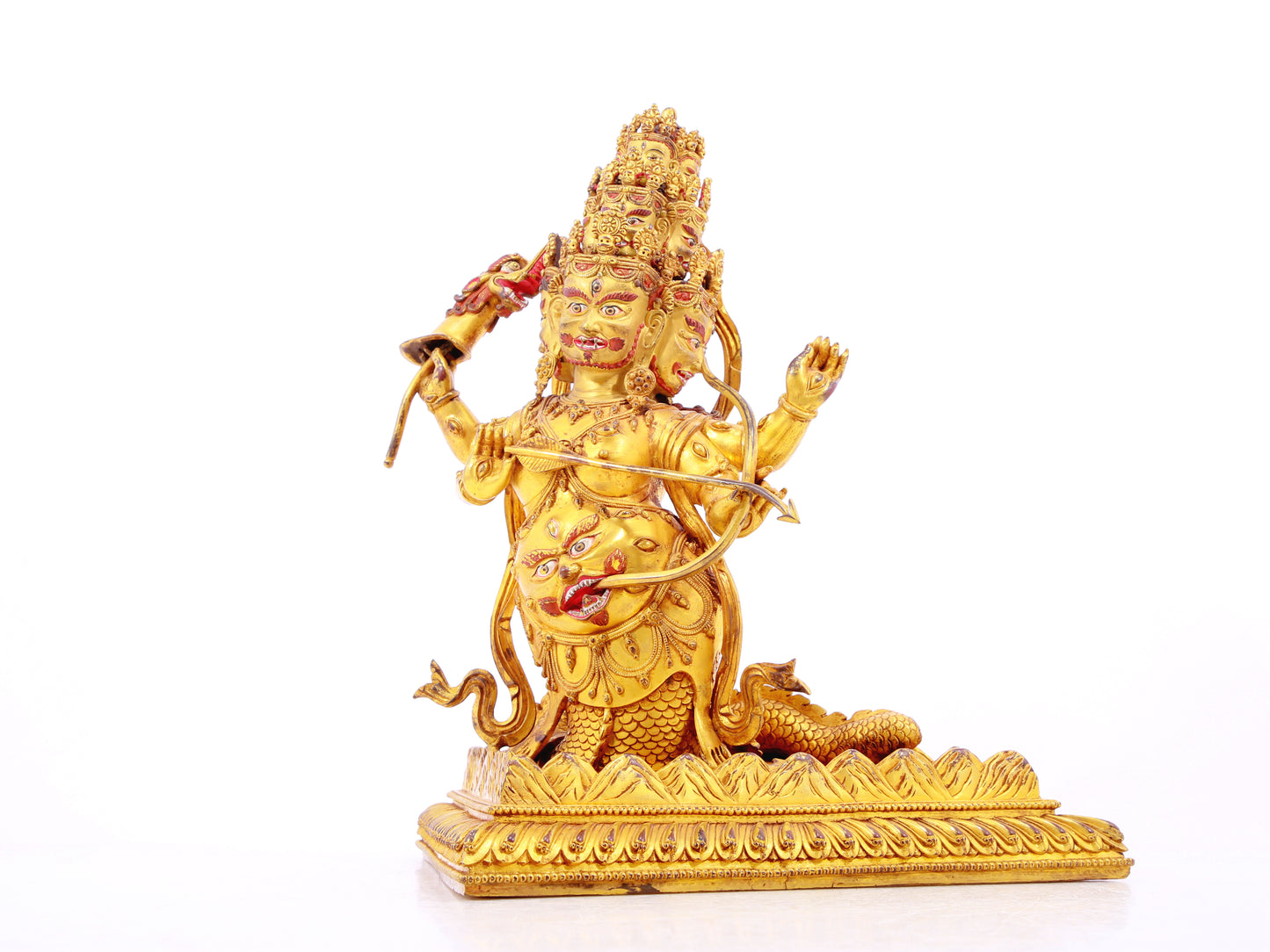 A solemn gilt bronze statue of the patron saint