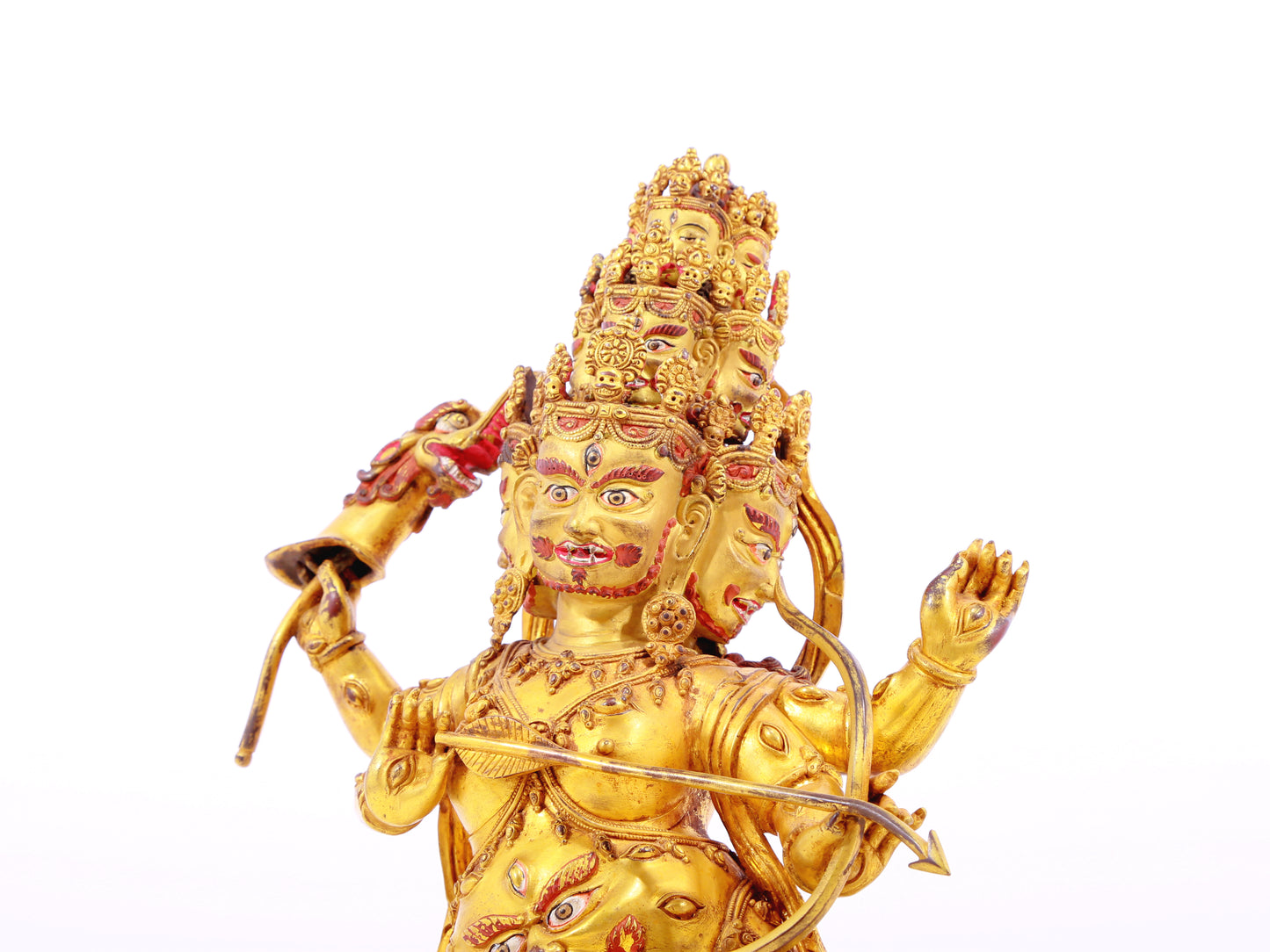A solemn gilt bronze statue of the patron saint