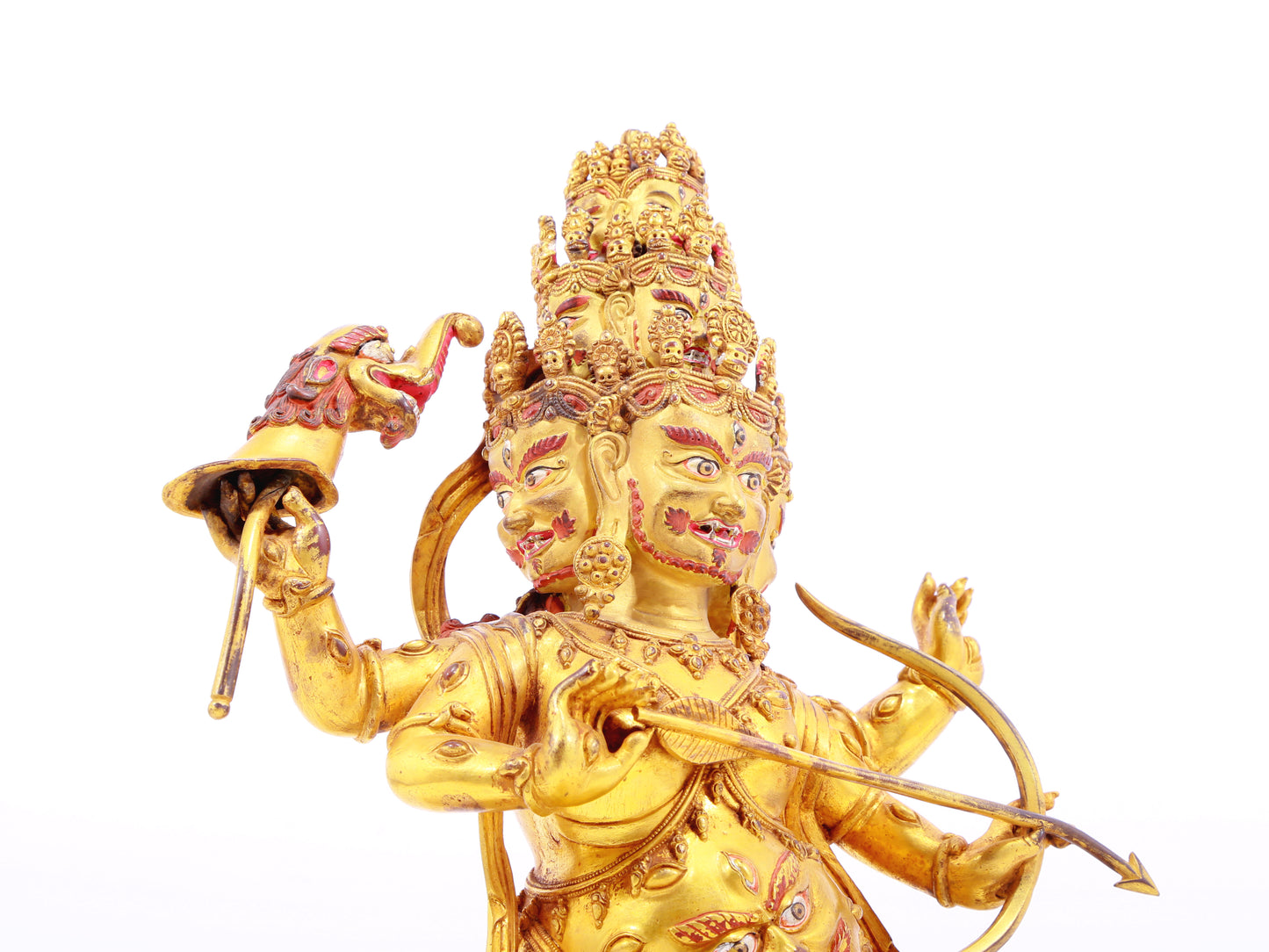 A solemn gilt bronze statue of the patron saint