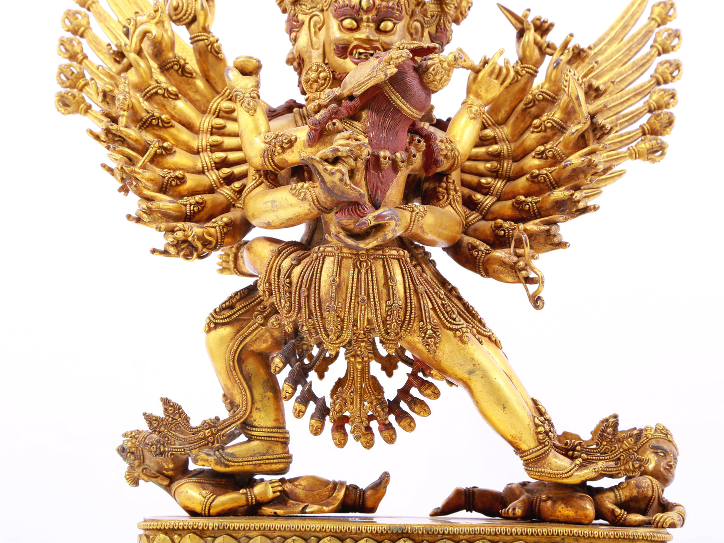 A solemn gilt bronze Vajra statue