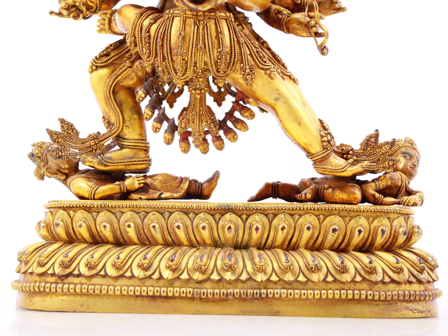 A solemn gilt bronze Vajra statue