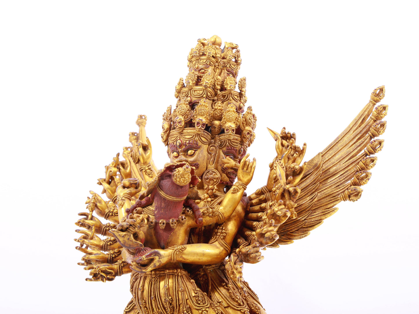 A solemn gilt bronze Vajra statue