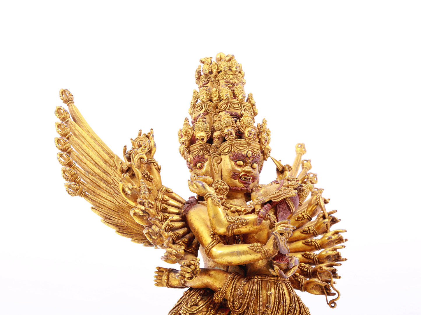 A solemn gilt bronze Vajra statue
