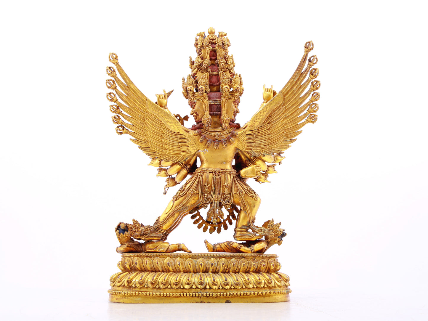 A solemn gilt bronze Vajra statue