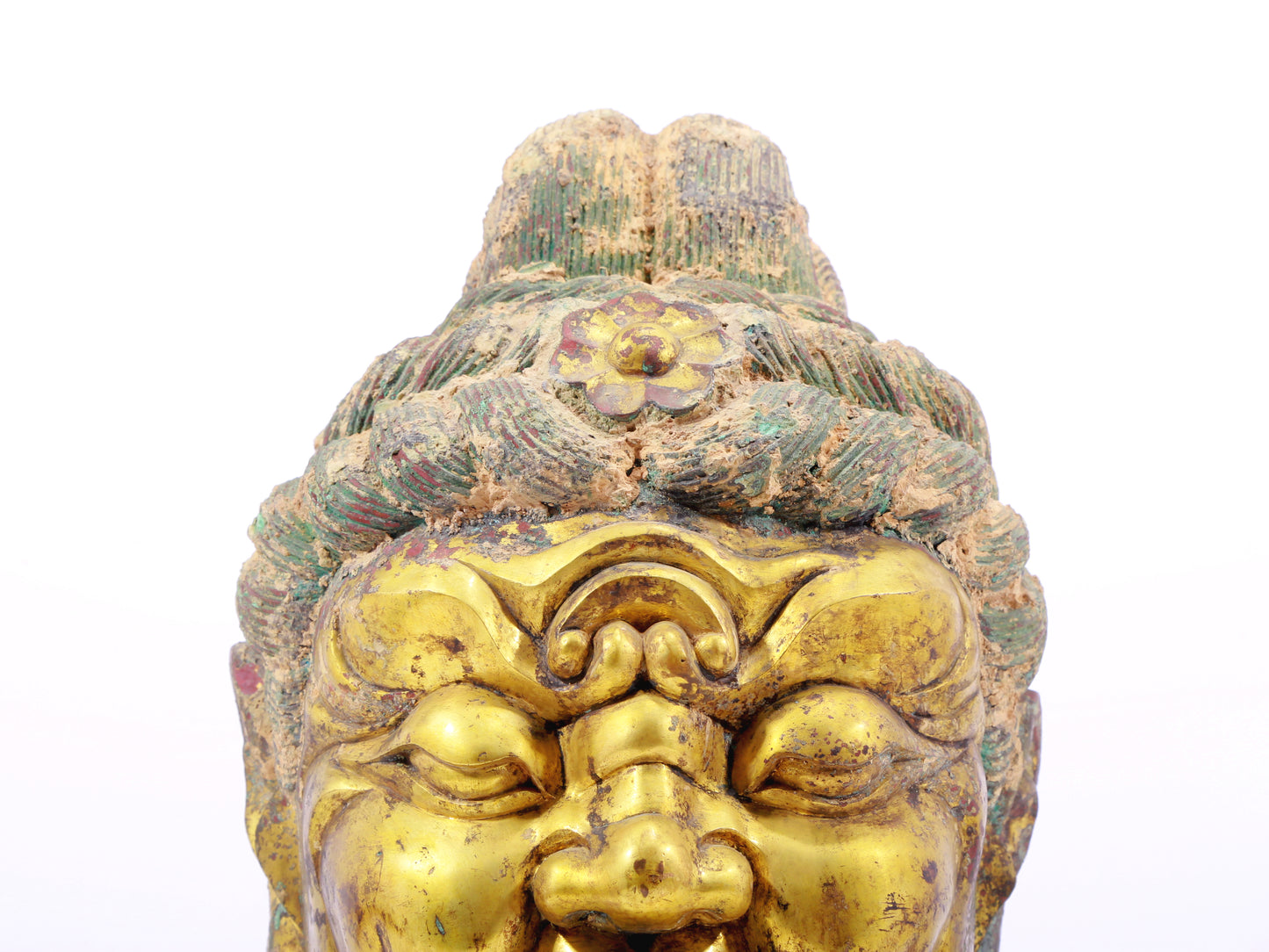 A solemn gilt bronze Vajra statue
