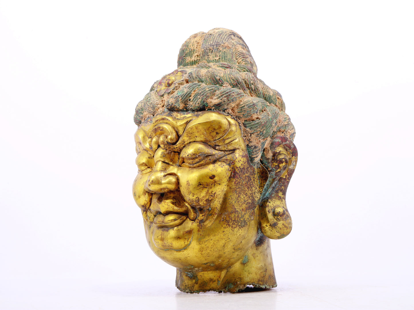 A solemn gilt bronze Vajra statue