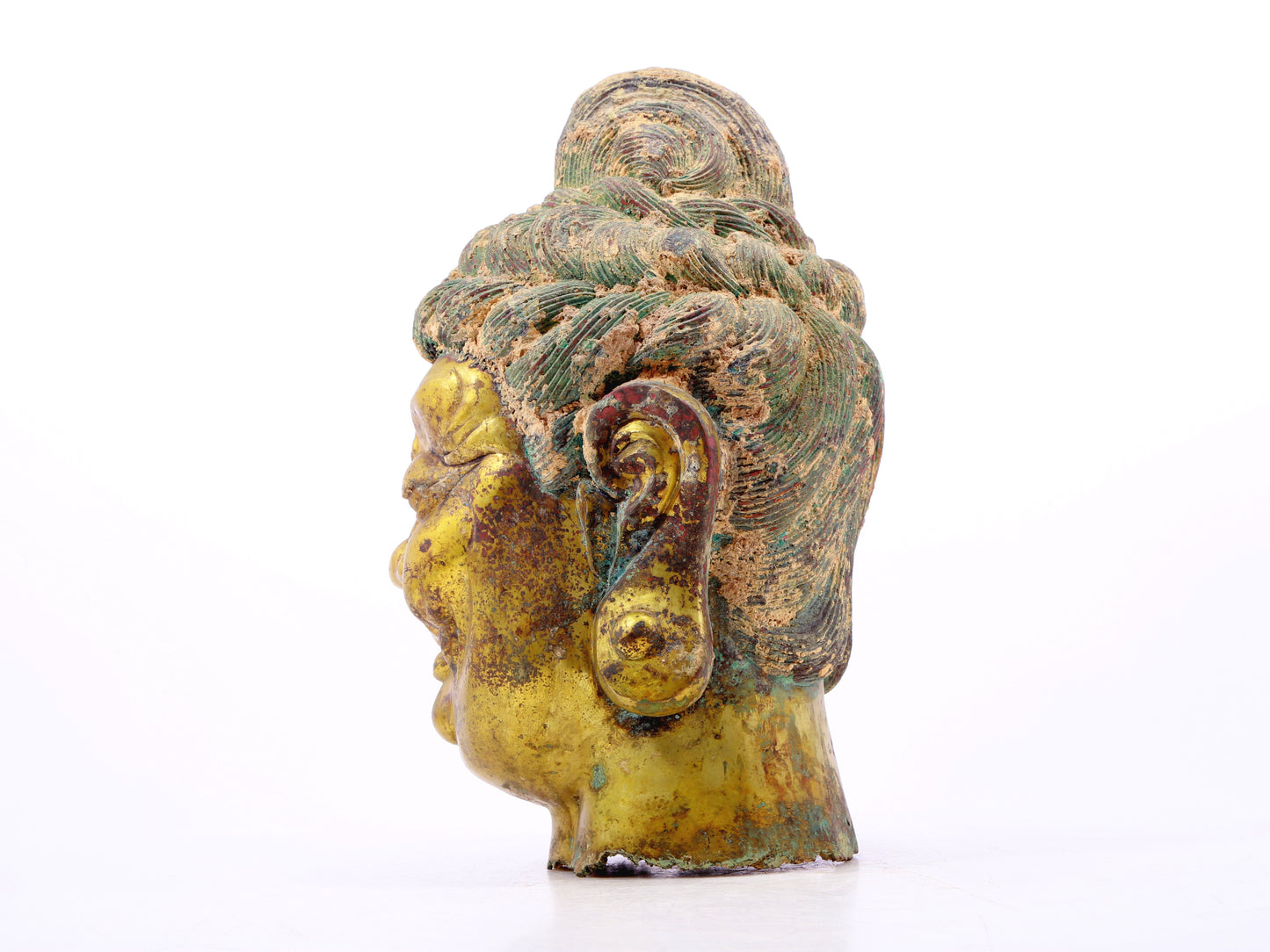 A solemn gilt bronze Vajra statue
