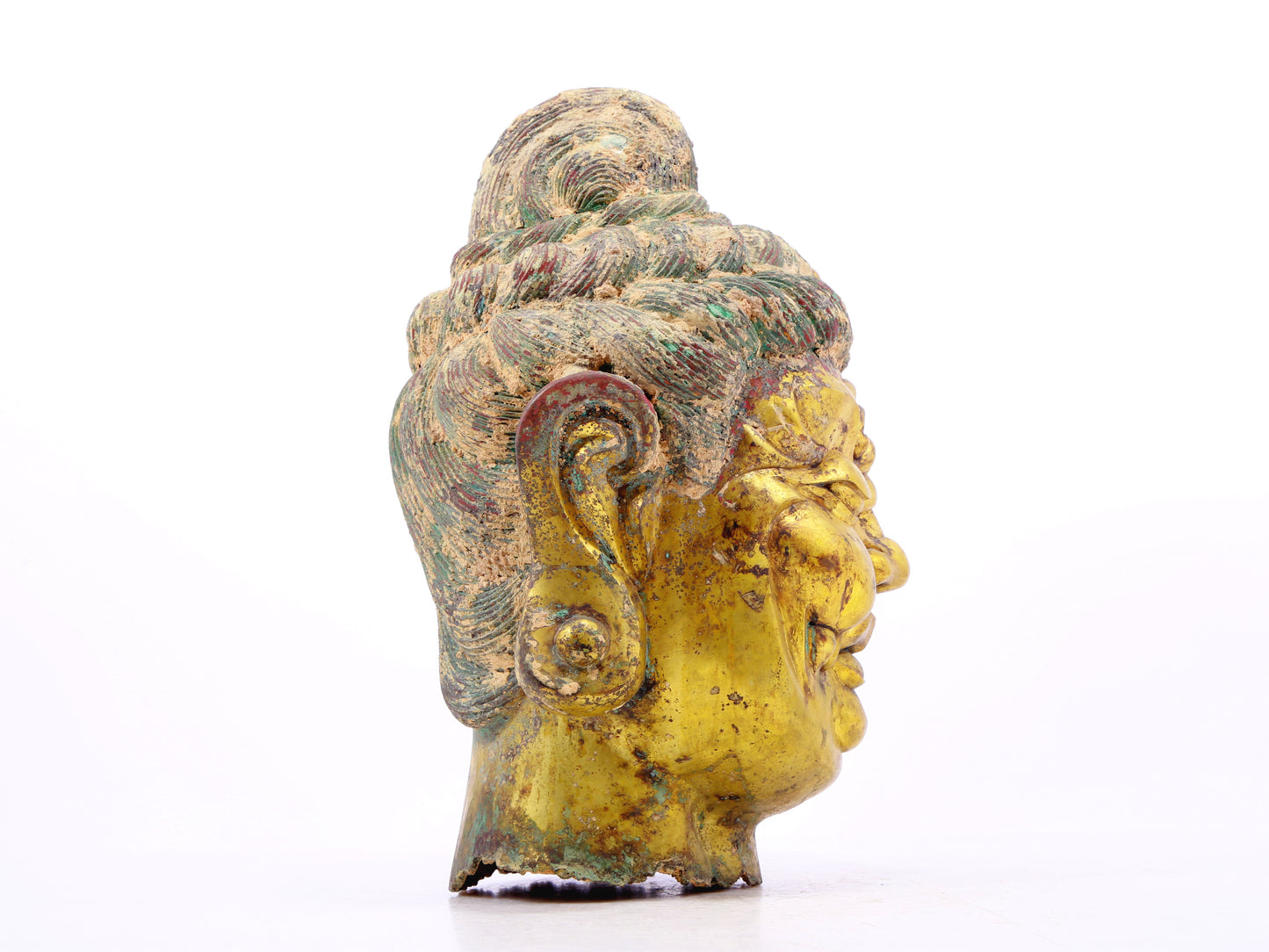A solemn gilt bronze Vajra statue