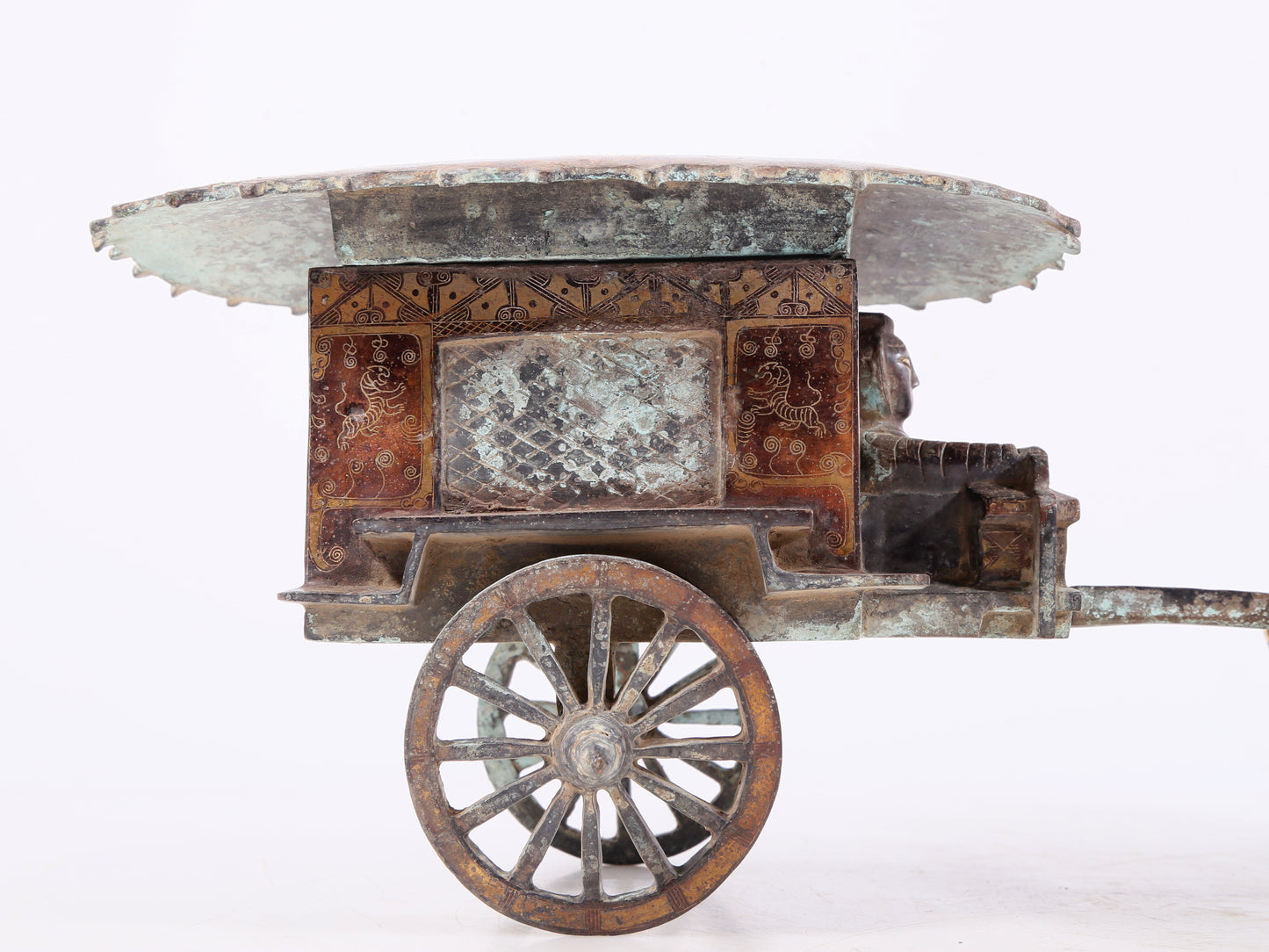 An Exquisite Bronze Gold& Silver-Mounted Carriage Decoration