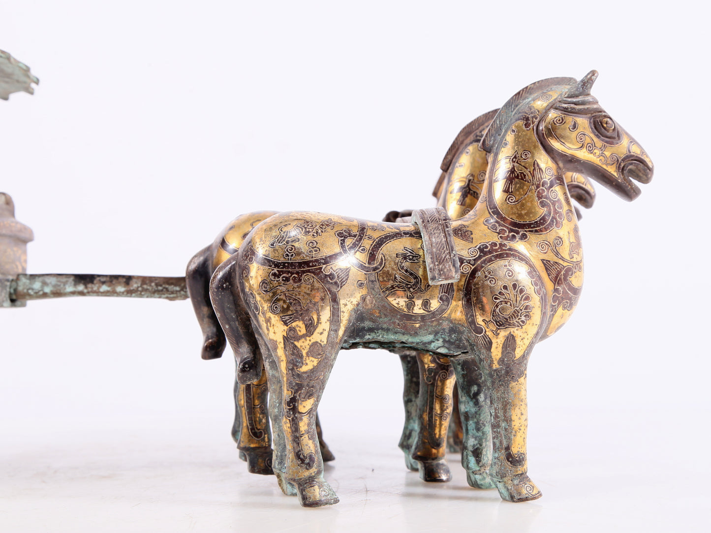 An Exquisite Bronze Gold& Silver-Mounted Carriage Decoration