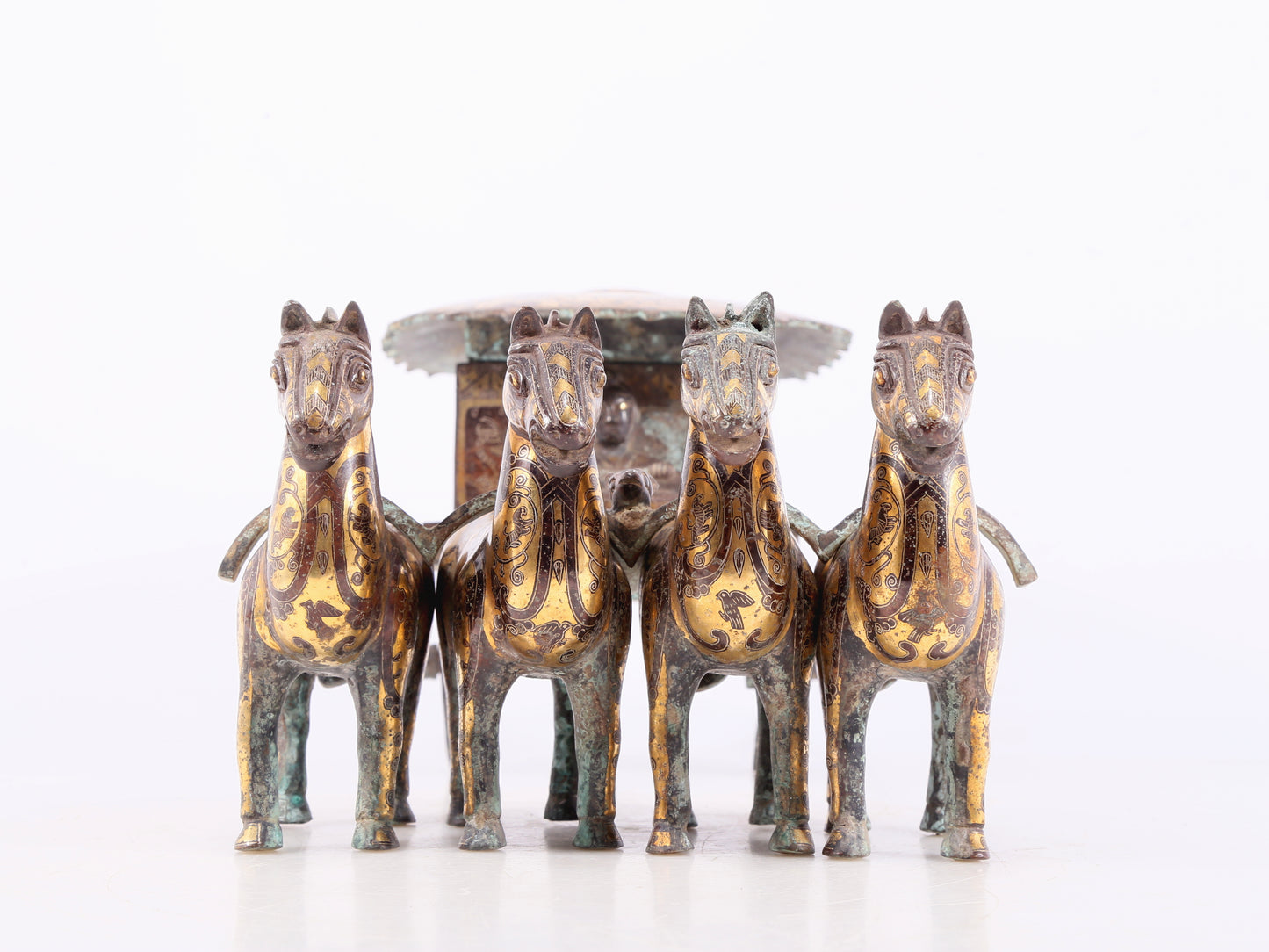 An Exquisite Bronze Gold& Silver-Mounted Carriage Decoration