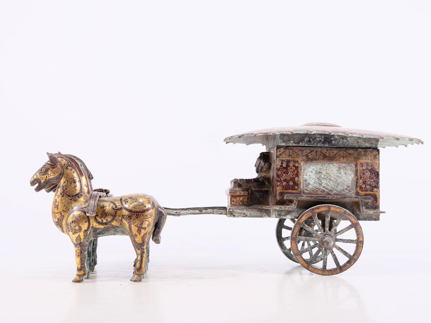 An Exquisite Bronze Gold& Silver-Mounted Carriage Decoration