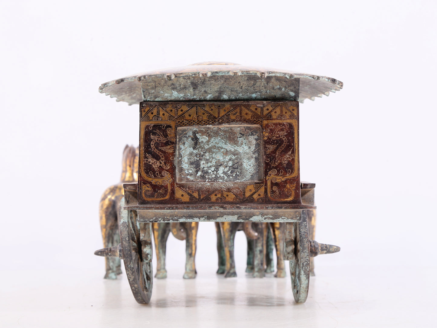 An Exquisite Bronze Gold& Silver-Mounted Carriage Decoration