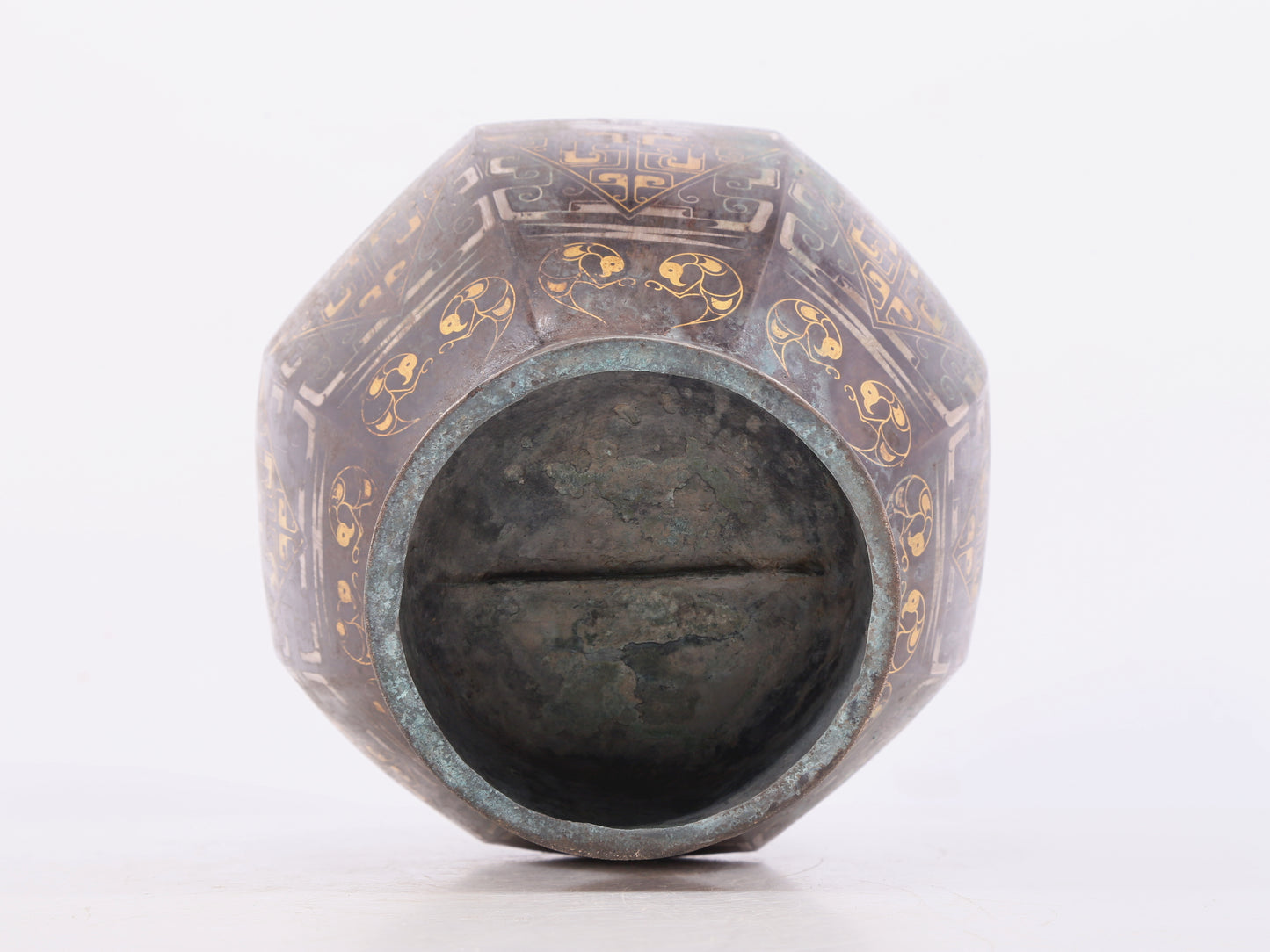 A Wonderful Bronze Gold& Silver-Inlaid 'Mythical Bird' Beast-Handled Vase And Cover