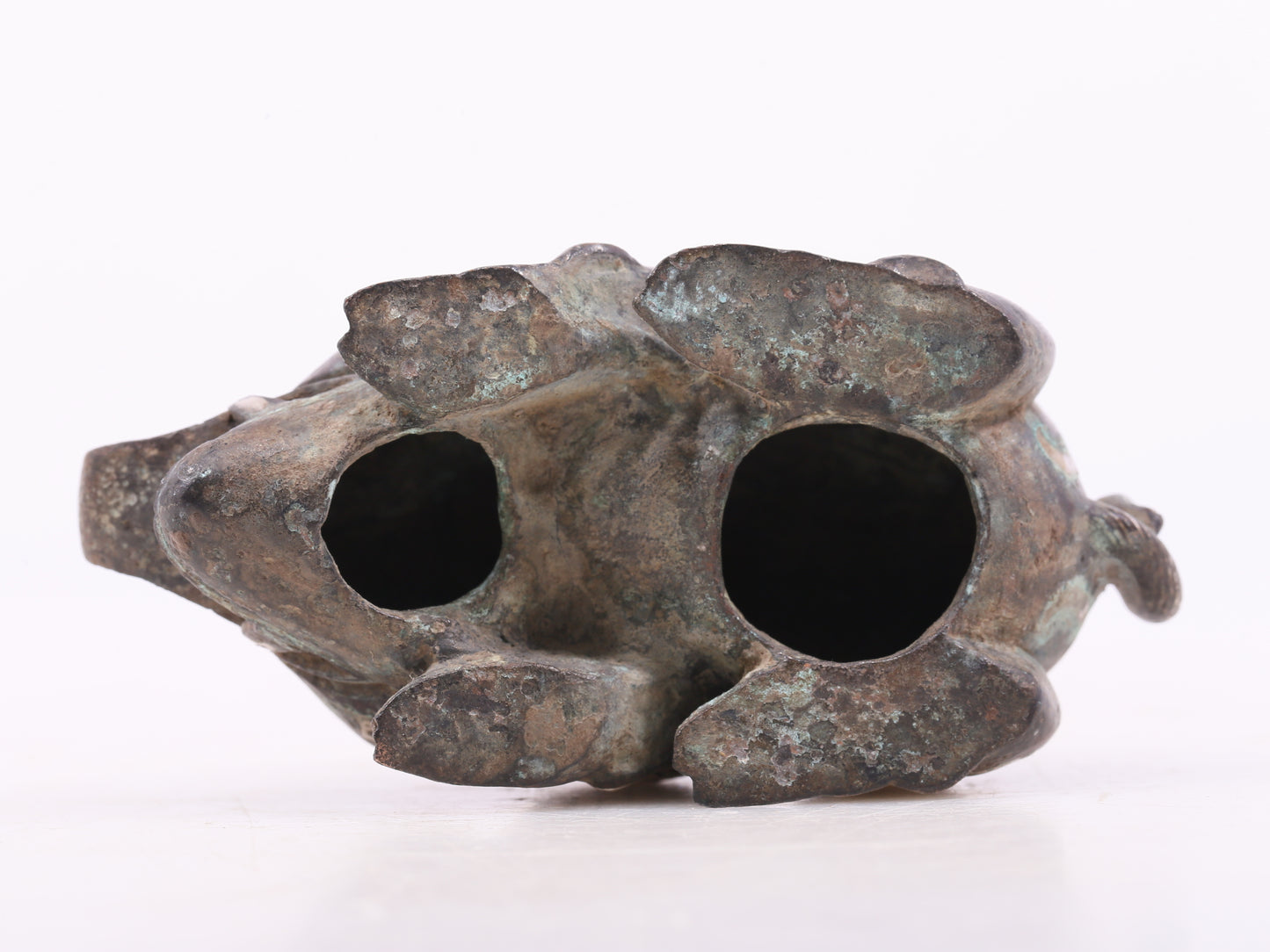 An Archaic Pair Of Bronze Gold& Silver-Inlaid Auspicious Beast