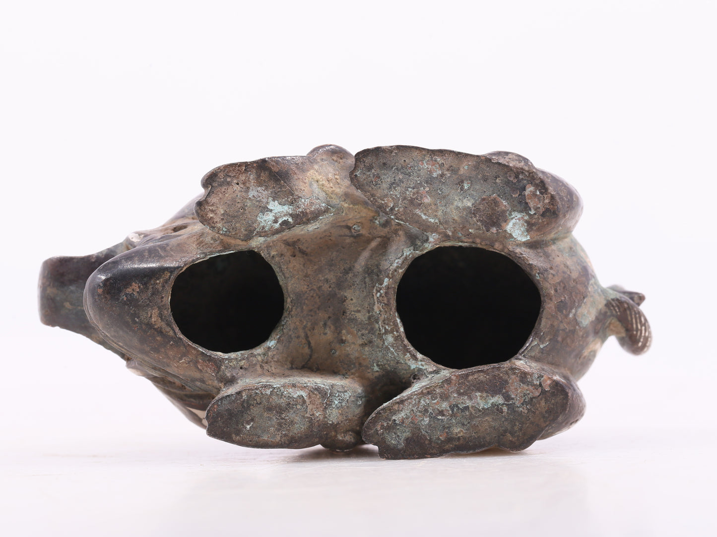 An Archaic Pair Of Bronze Gold& Silver-Inlaid Auspicious Beast