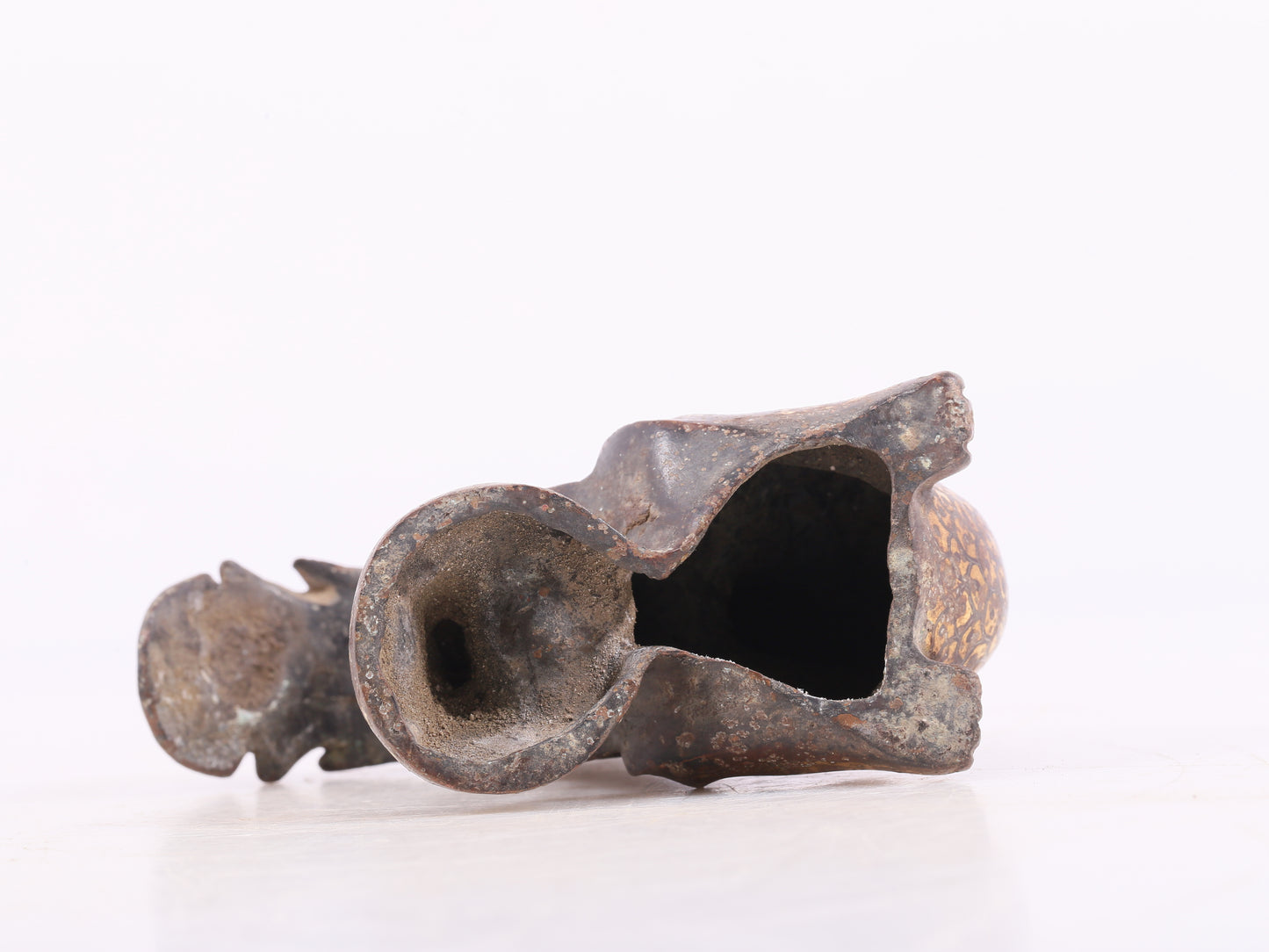 An Archaic Pair Of Bronze Gold& Silver-Inlaid Phoenixes