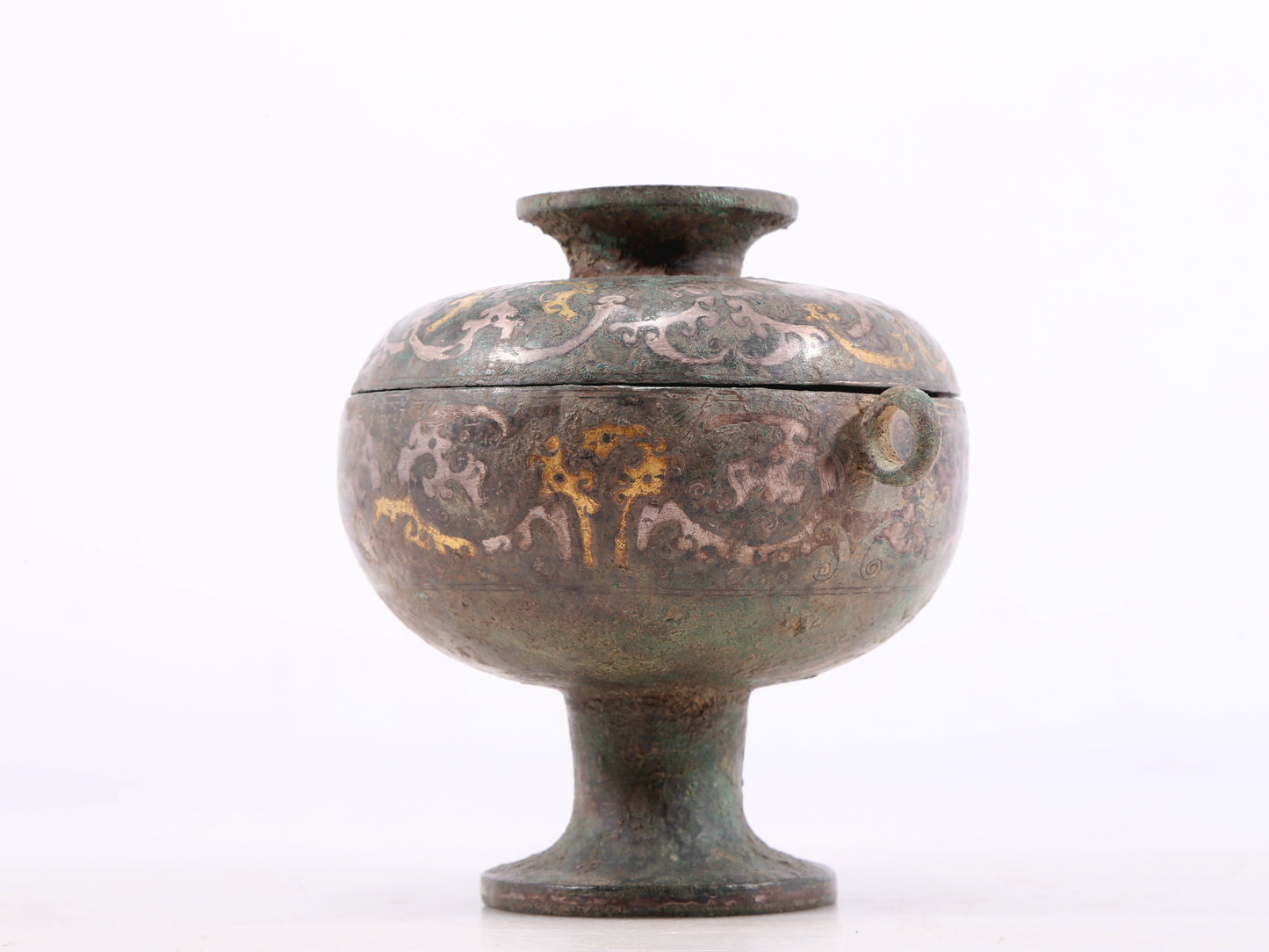An Exquisite Bronze Gold& Silver-Mounted 'Dragon& Flower' Jar And Cover