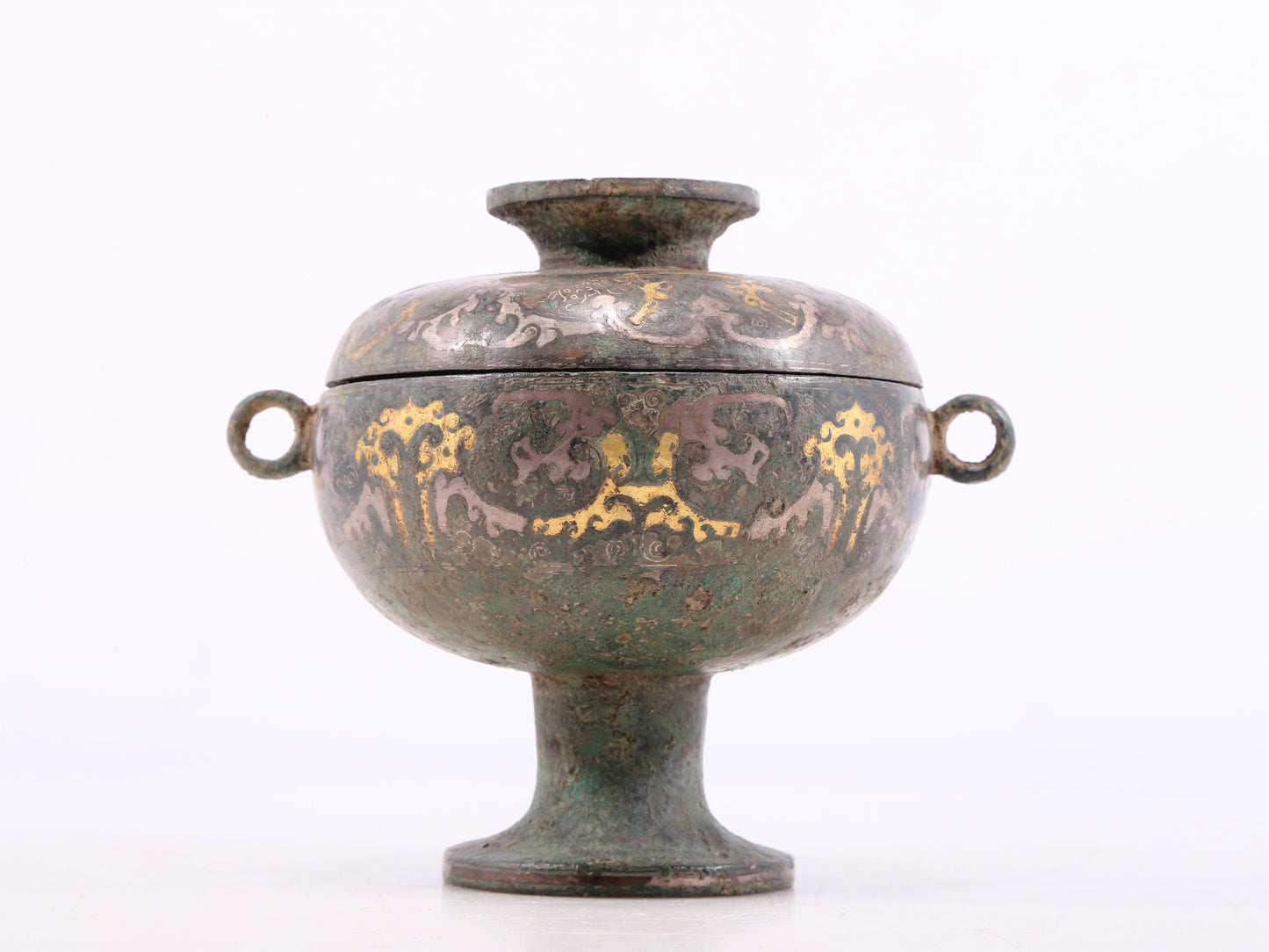 An Exquisite Bronze Gold& Silver-Mounted 'Dragon& Flower' Jar And Cover