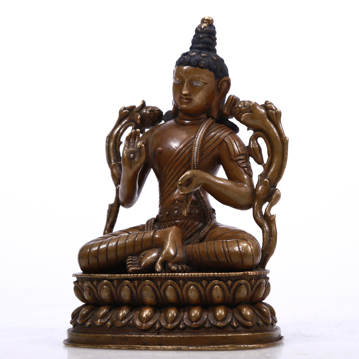 A Superb Alloy Copper Silver-Inlaid Figure Of Tara