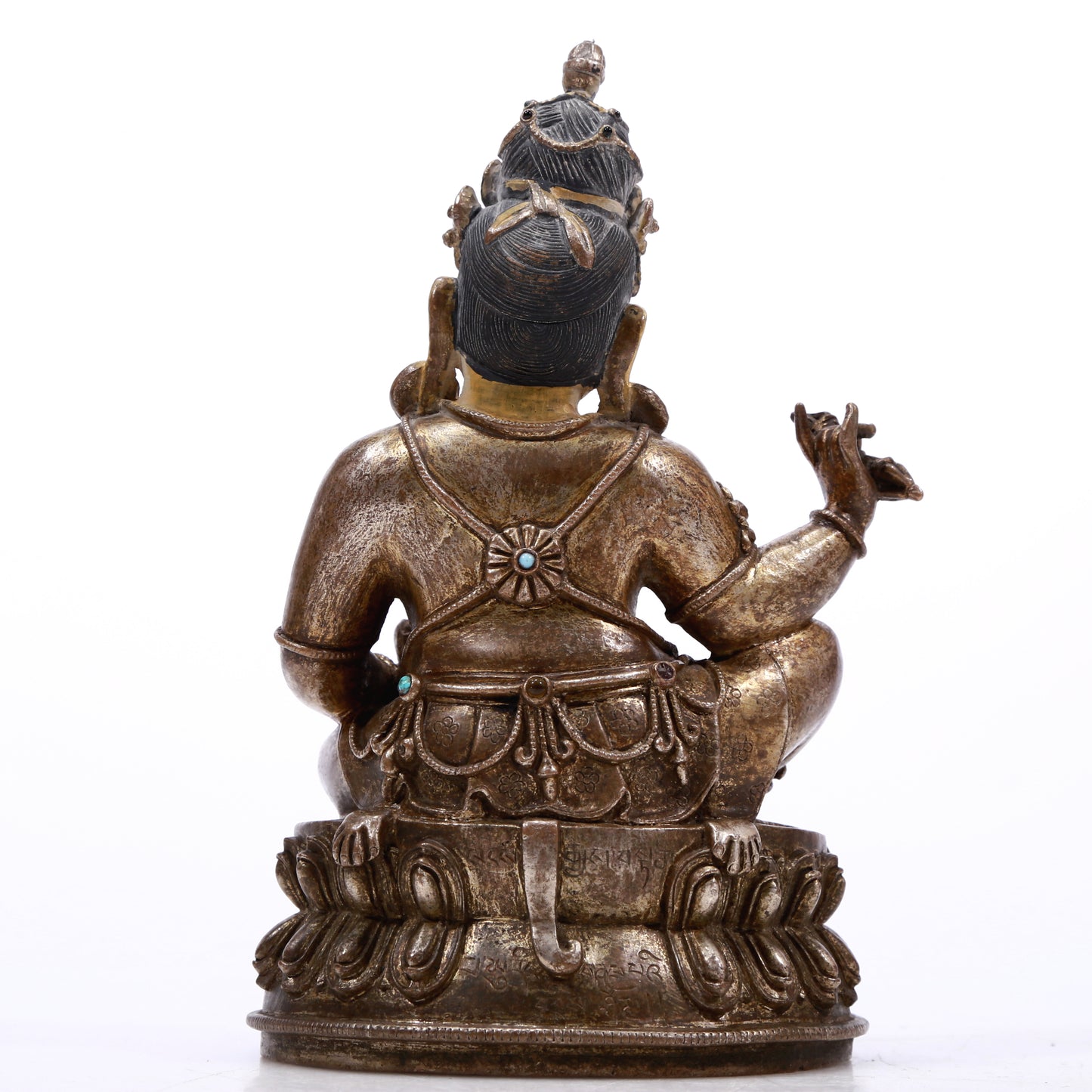 A Superb Gilt-Bronze Silver Figure Of Kubera With Inscriptions