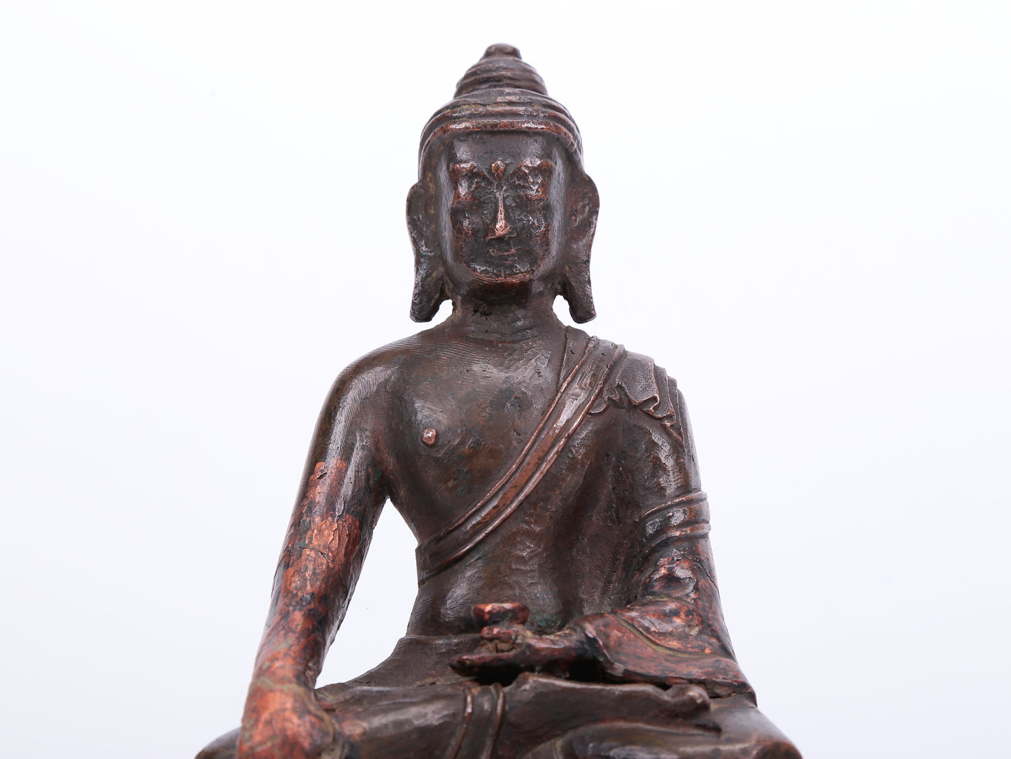 An Archaic Bronze Figure Of Buddha Shakyamuni